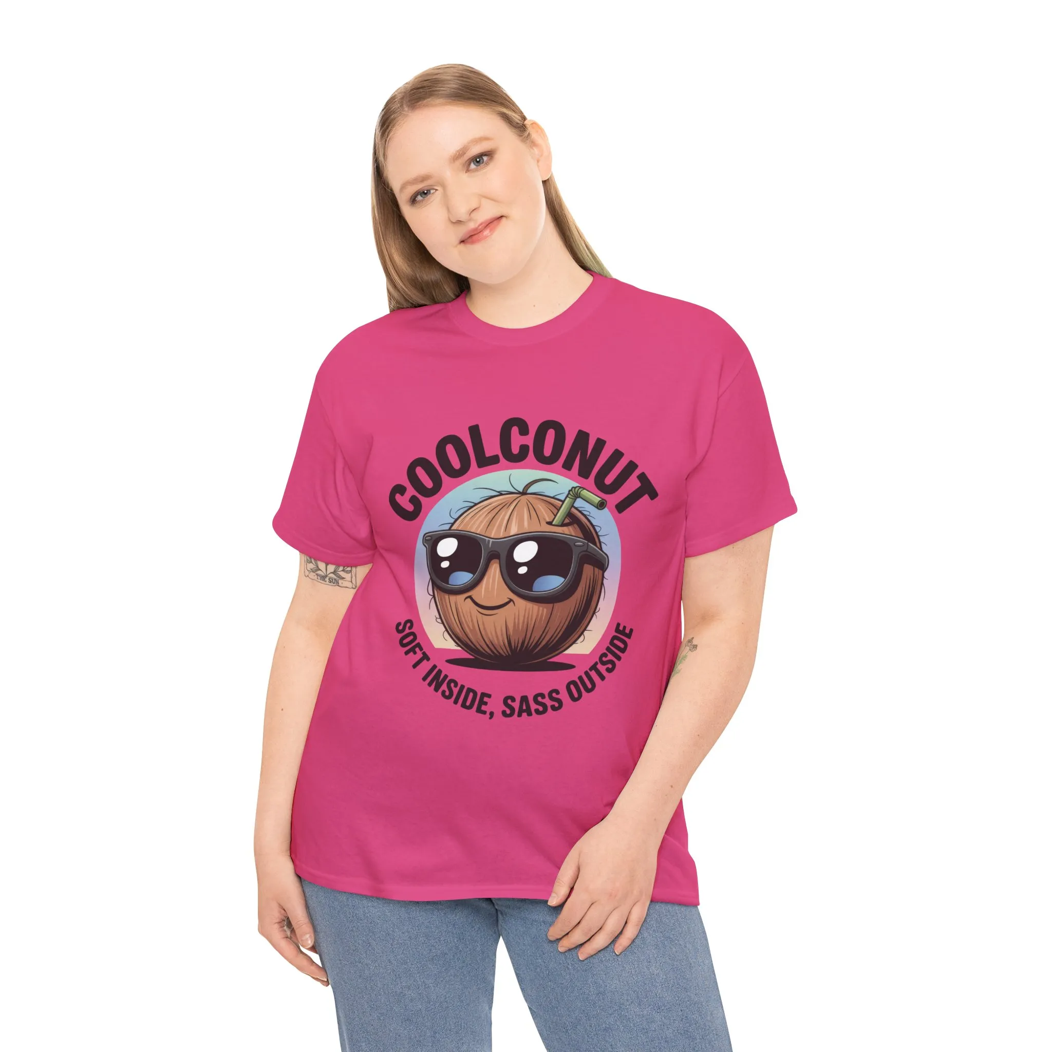 Coolconut Women's Heavy Cotton Tee, Fun Casual Shirt, Gift for Coconut Lovers, Summer Vibes Tee, Soft Inside Sass Outside Shirt - Image 23