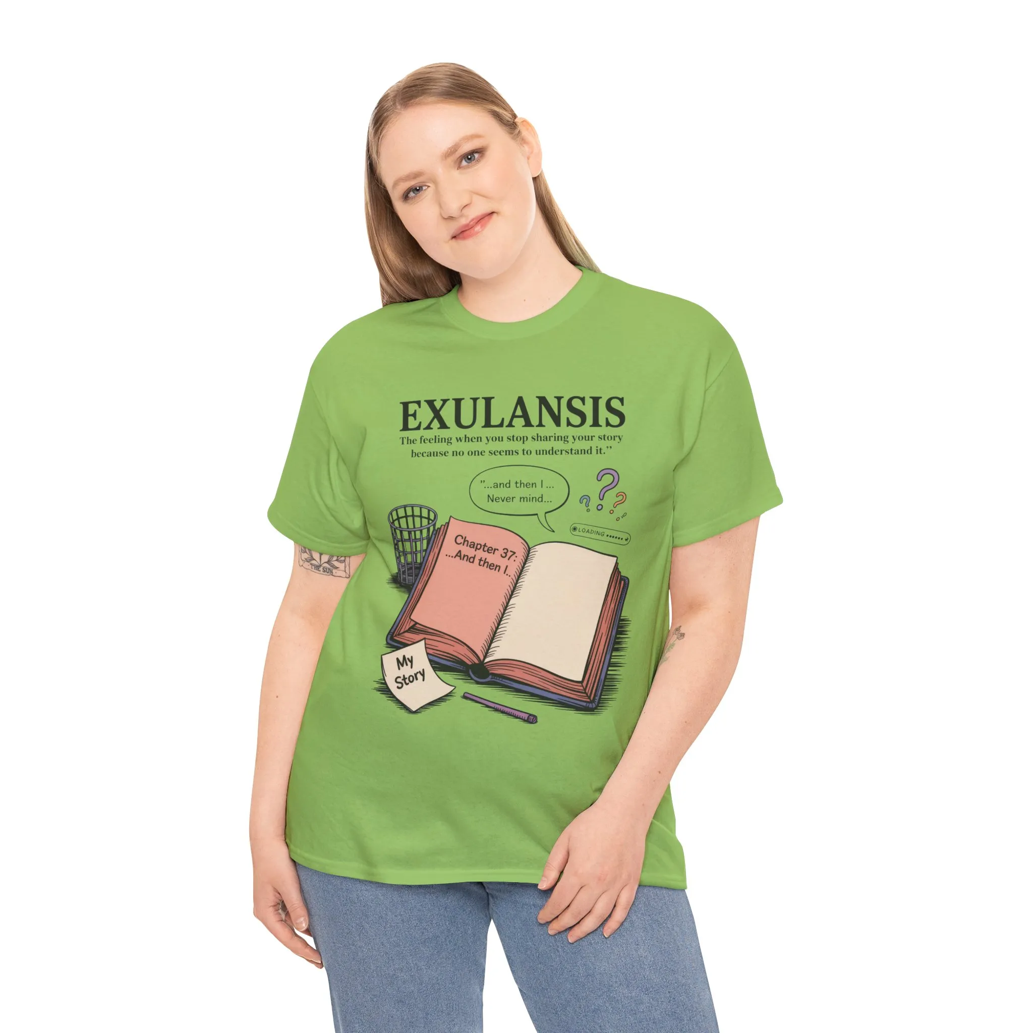 Exulansis Shirt, Emotional Aesthetic Word Tee, Deep Meaning Typography Graphic Tee, Women's Heavy Cotton Tee, deep meaning t shirt - Image 13