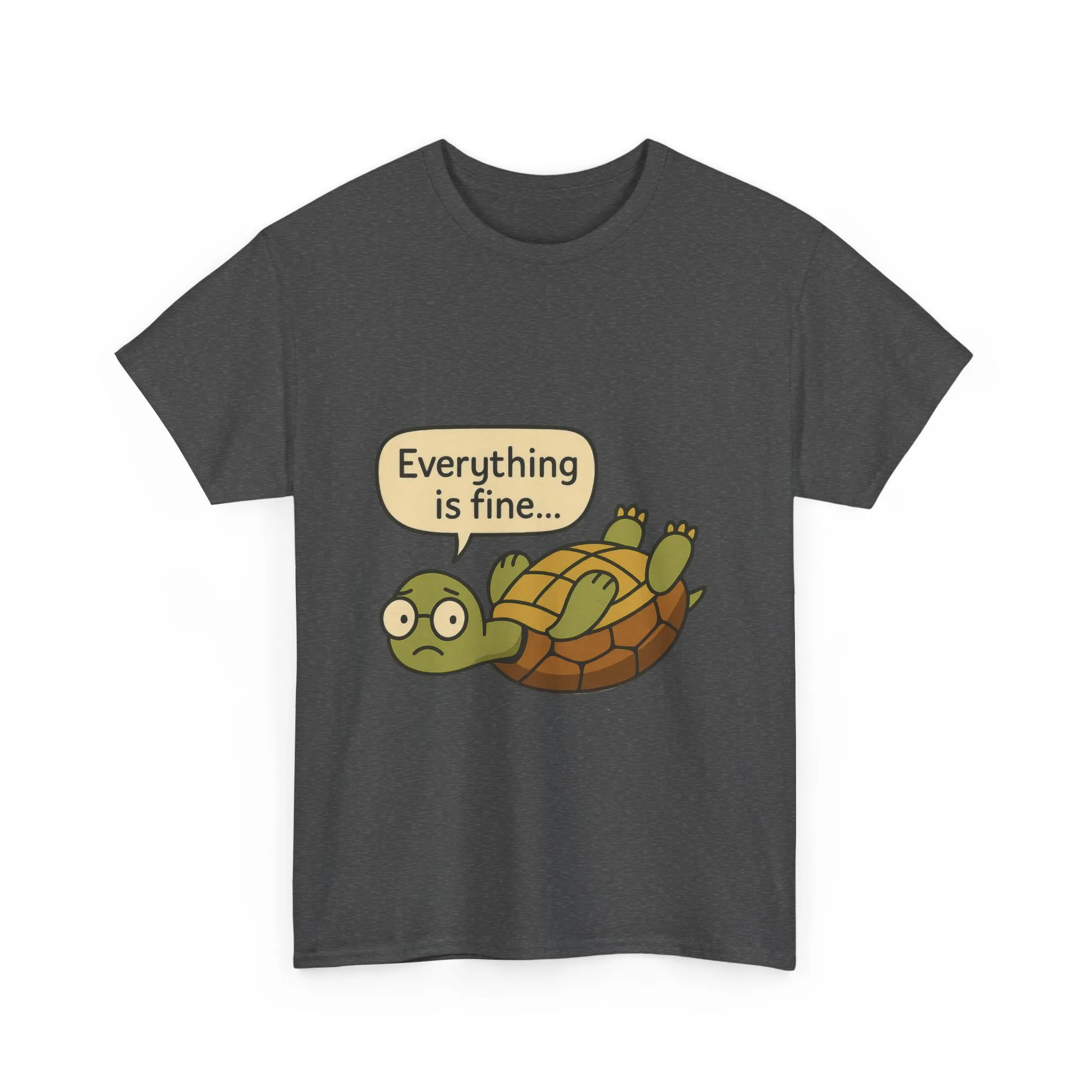 Everything is Fine Turtle Tee, Funny Unisex Cotton Tee, Cute Animal Shirt, Gift for Nature Lovers, Great for Humor, Positive message t-shirt - Image 26