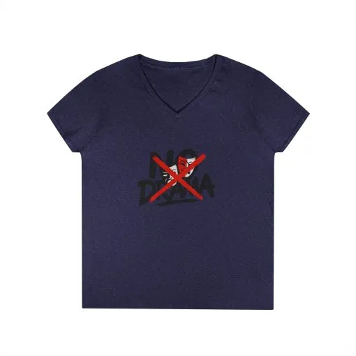 No Drama Ladies' V-Neck T-Shirt, Casual Graphic Tee, Perfect for Everyday Vibes, Gift Idea for Friends, Fun Statement Top, Mood Daily Modes - Image 10