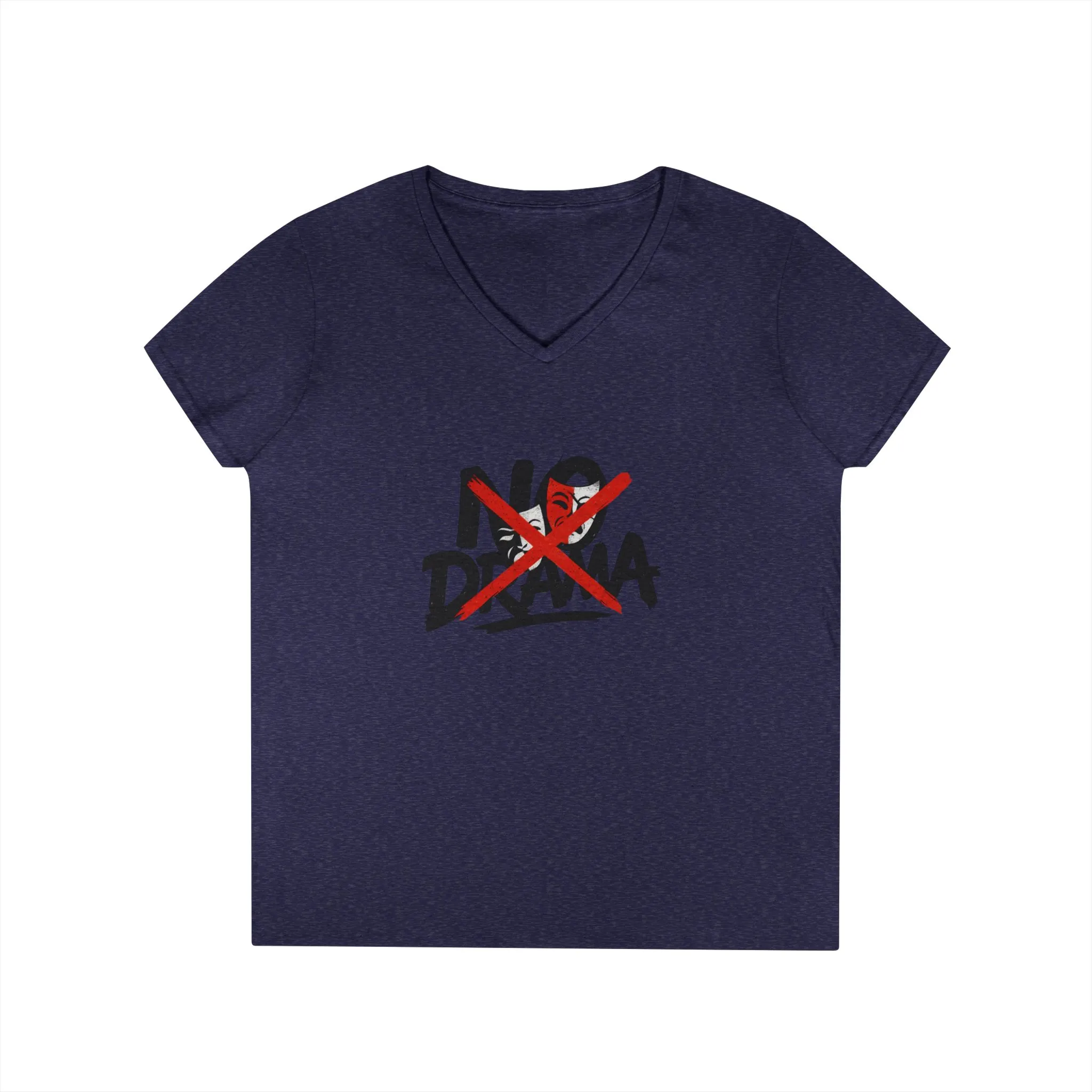 No Drama Ladies' V-Neck T-Shirt, Casual Graphic Tee, Perfect for Everyday Vibes, Gift Idea for Friends, Fun Statement Top, Mood Daily Modes - Image 10
