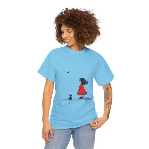 Cat Lover Tee, Cute Graphic T-Shirt, Cat & Girl Design, Gift for Cat Owners, Casual Stylish Unisex Cotton Shirt, Women's Cotton T-Shirt - Image 14