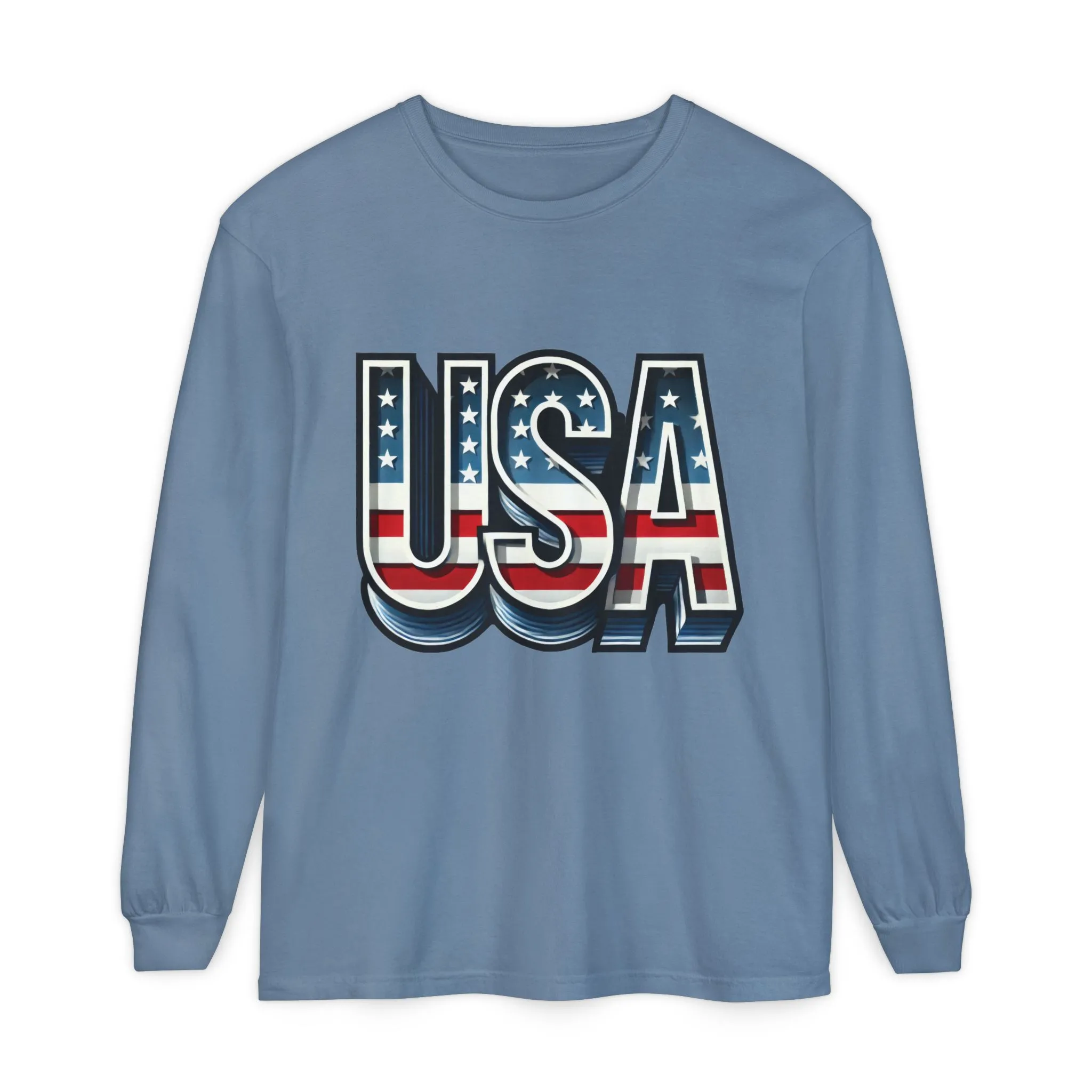 Patriotic Long Sleeve Unisex T-Shirt, USA Design, Unisex Tee for Independence Day, Memorial Day, Family Celebrations, Casual Wear - Image 10