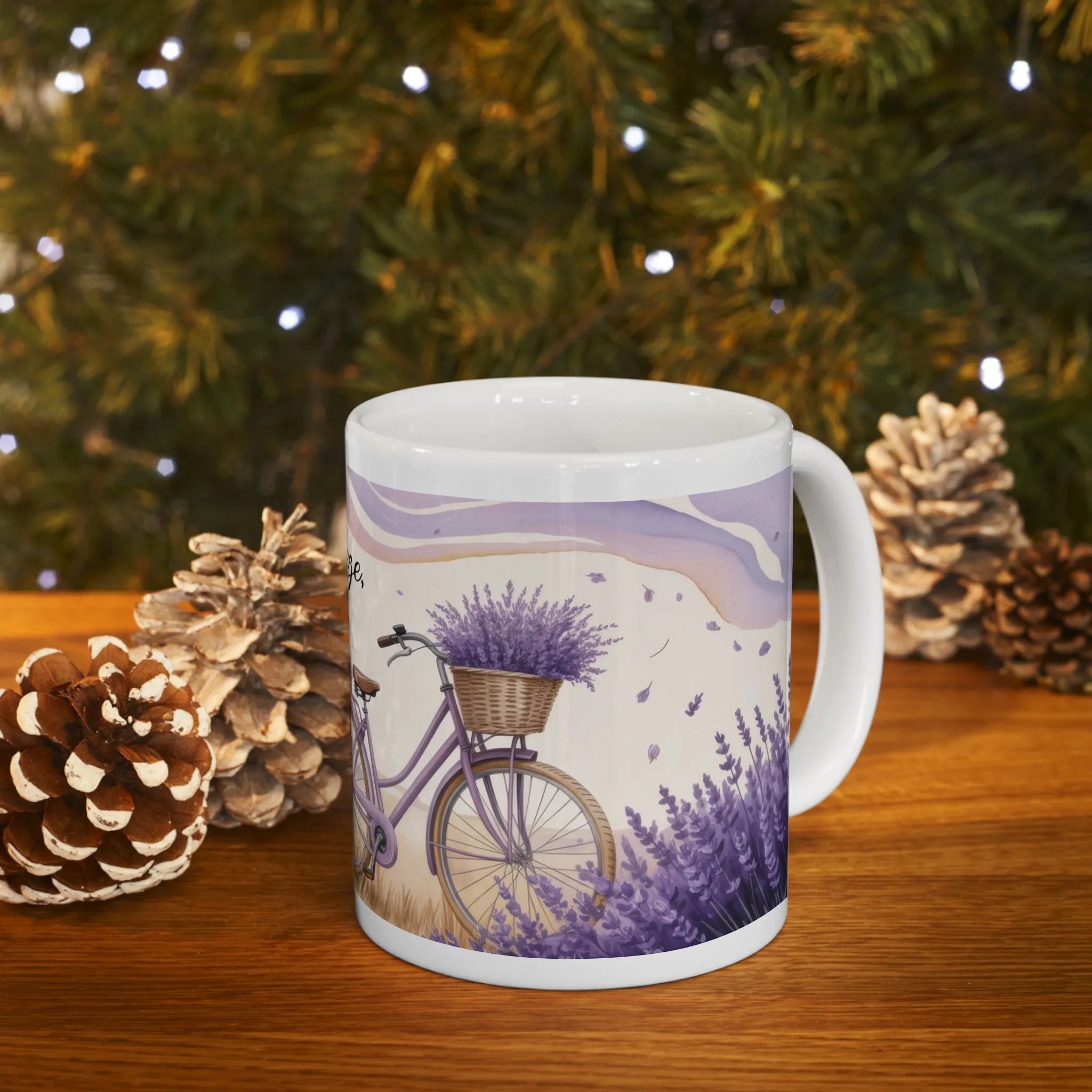 Lavender Field Mug, Bicycle Coffee Cup, Tranquil Nature Lover Gift, Calm Summer Vibes Mug, Motivational Coffee Cup, Inspirational Quotes - Image 9