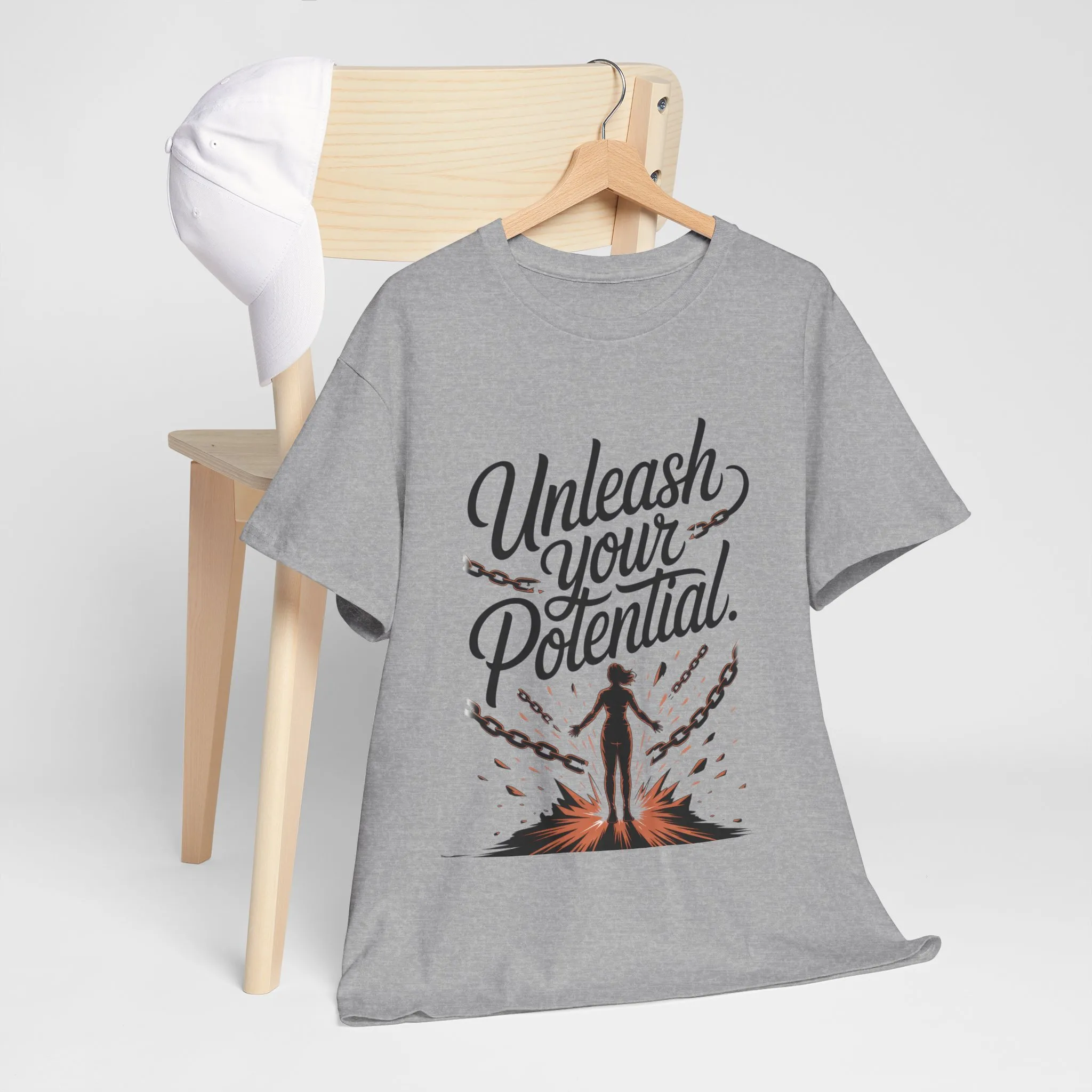 Unleash Your Potential Women's Tee, Motivational T-Shirt, Inspirational Cotton Tee, Gift for Gym Lovers, Positive Energy Top - Image 9