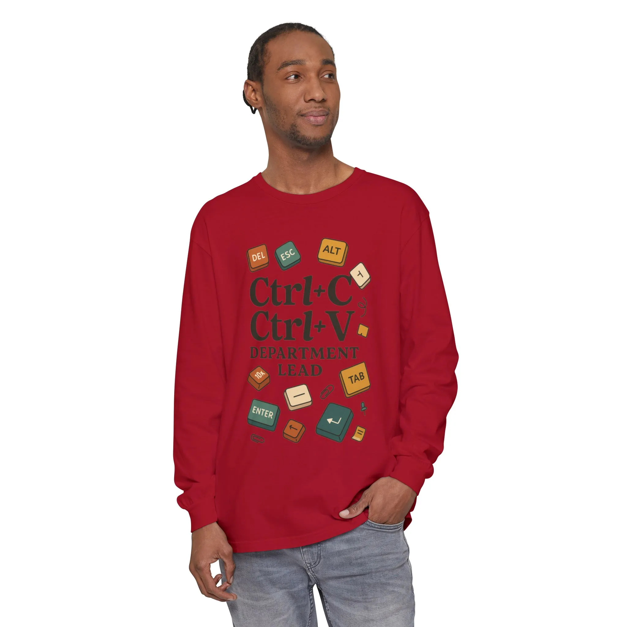Graphic Long Sleeve Tee, Ctrl+C Ctrl+V Department Lead, Funny Office Humor Shirt, Programmer Gift, Tech Nerd Tee, IT Department Apparel - Image 24
