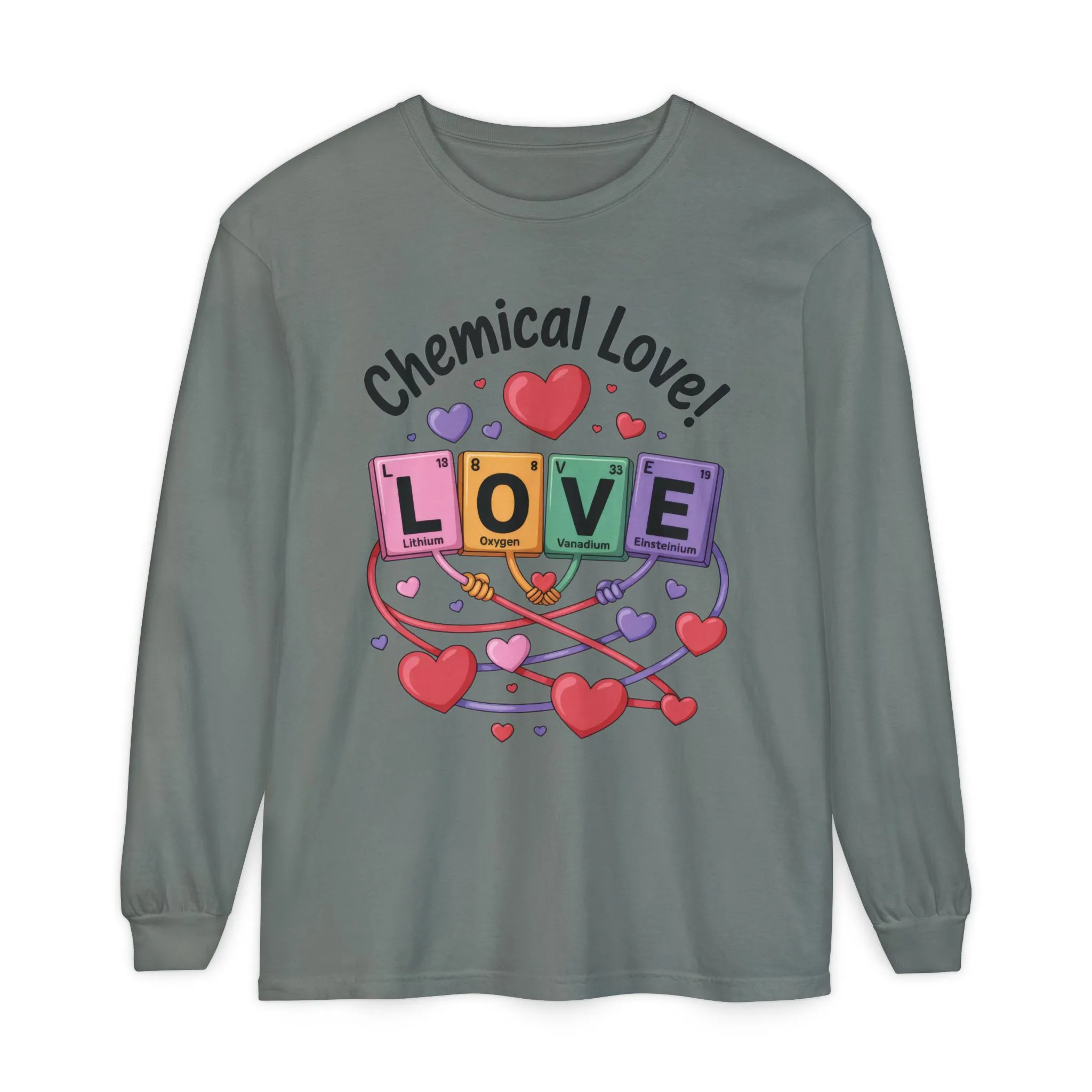 Chemical Love Long Sleeve T-Shirt Women's, Perfect Gift for Science Lovers, Valentine's Day, Chemistry Enthusiasts, Casual Wear, Cute - Image 3