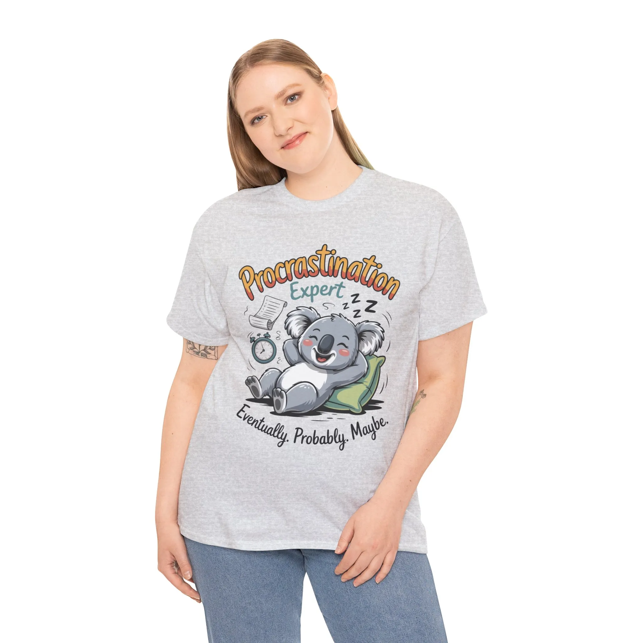 Procrastination Expert Cotton Tee, Funny T-Shirt, Cute Koala Design, Gift for Students, Relaxed Fit Shirt, Gift for Animal Lovers - Image 34