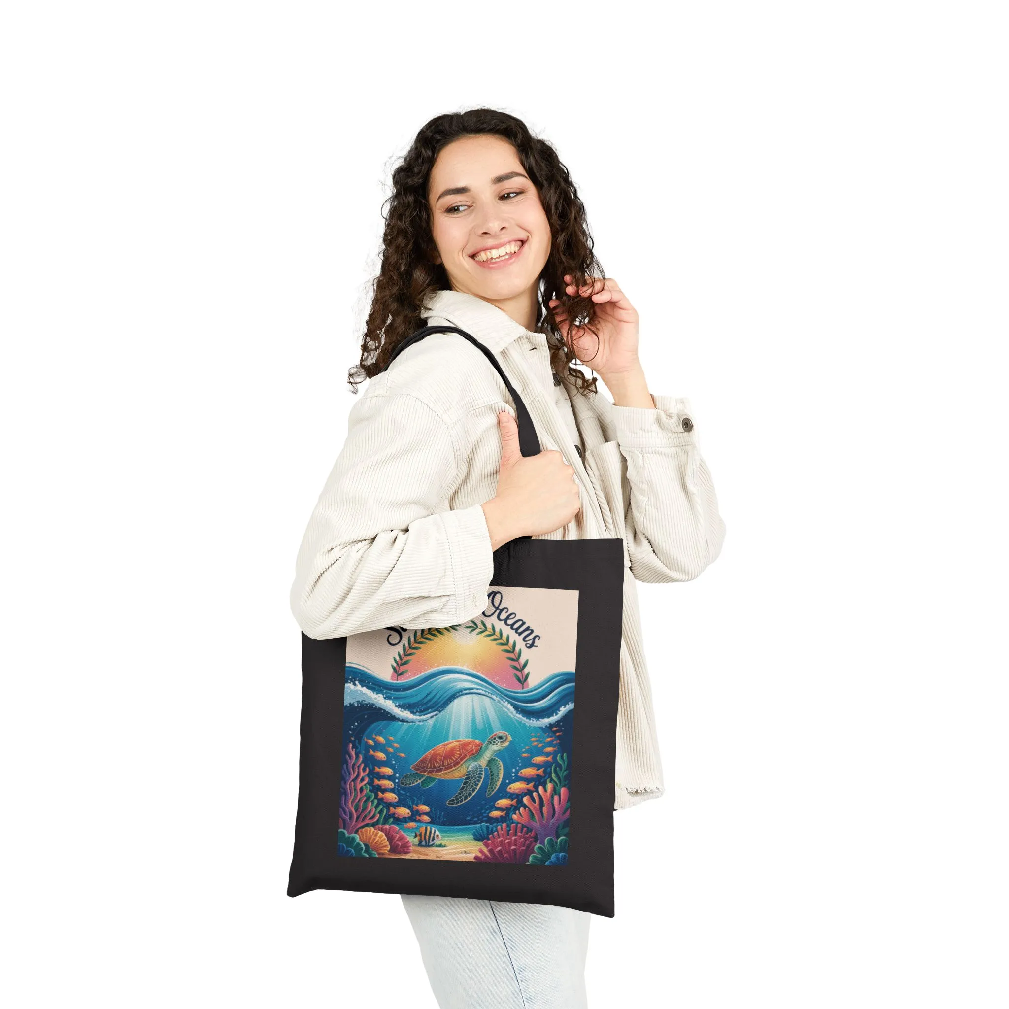 Eco-Friendly Ocean Conservation Tote Bag, Reusable Grocery Bag, Beach Bag, Gift for Ocean Lovers, Summer Accessories - Image 8
