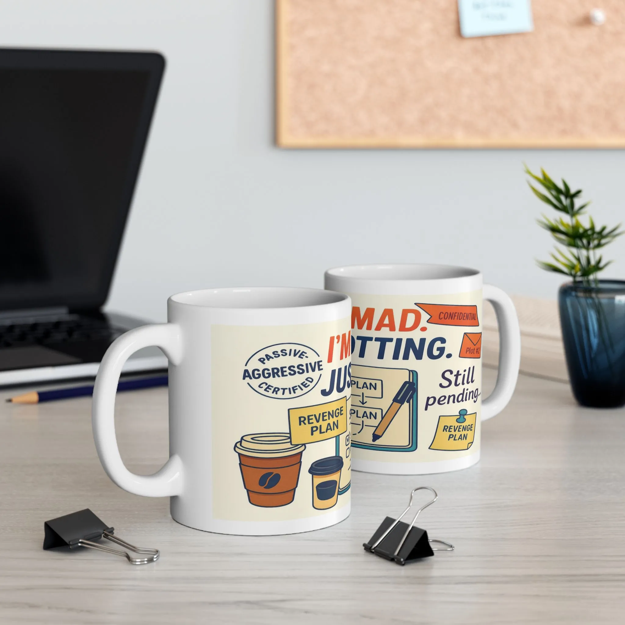 Funny Revenge Mug, Im Not Mad Just Plotting, Passive Aggressive Humor Coffee Cup, Sarcastic Office Gift, Funny Mug for Planning Lovers - Image 5