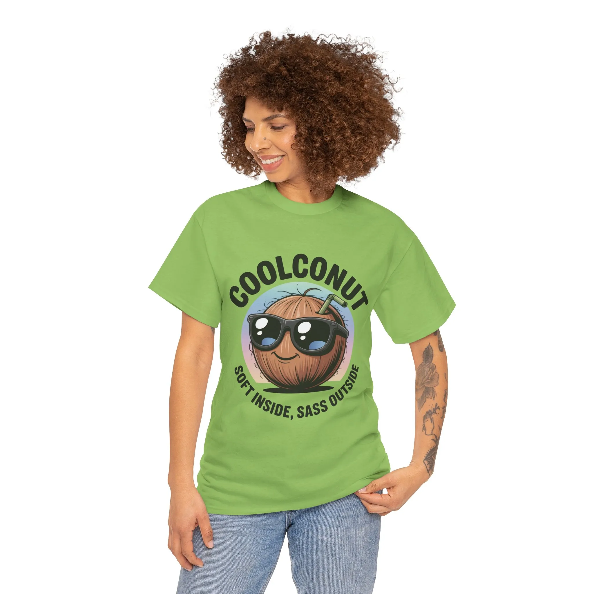 Coolconut Women's Heavy Cotton Tee, Fun Casual Shirt, Gift for Coconut Lovers, Summer Vibes Tee, Soft Inside Sass Outside Shirt - Image 31