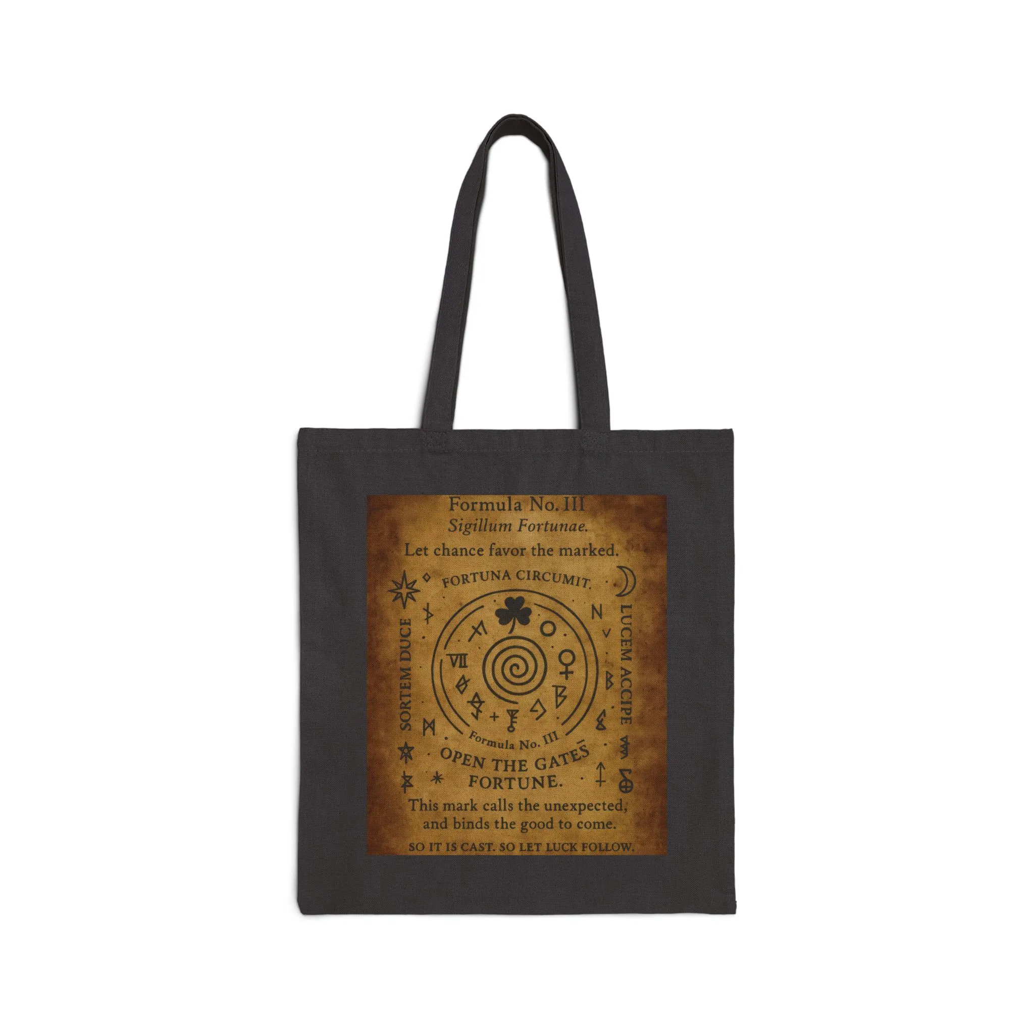 Sigil of Fortune Tote Bag, Lucky Charm Spell Symbol, Occult Spiral Design, Witchy Canvas Bag, Mystic Luck Amulet Art, Boho Bag - Image 9