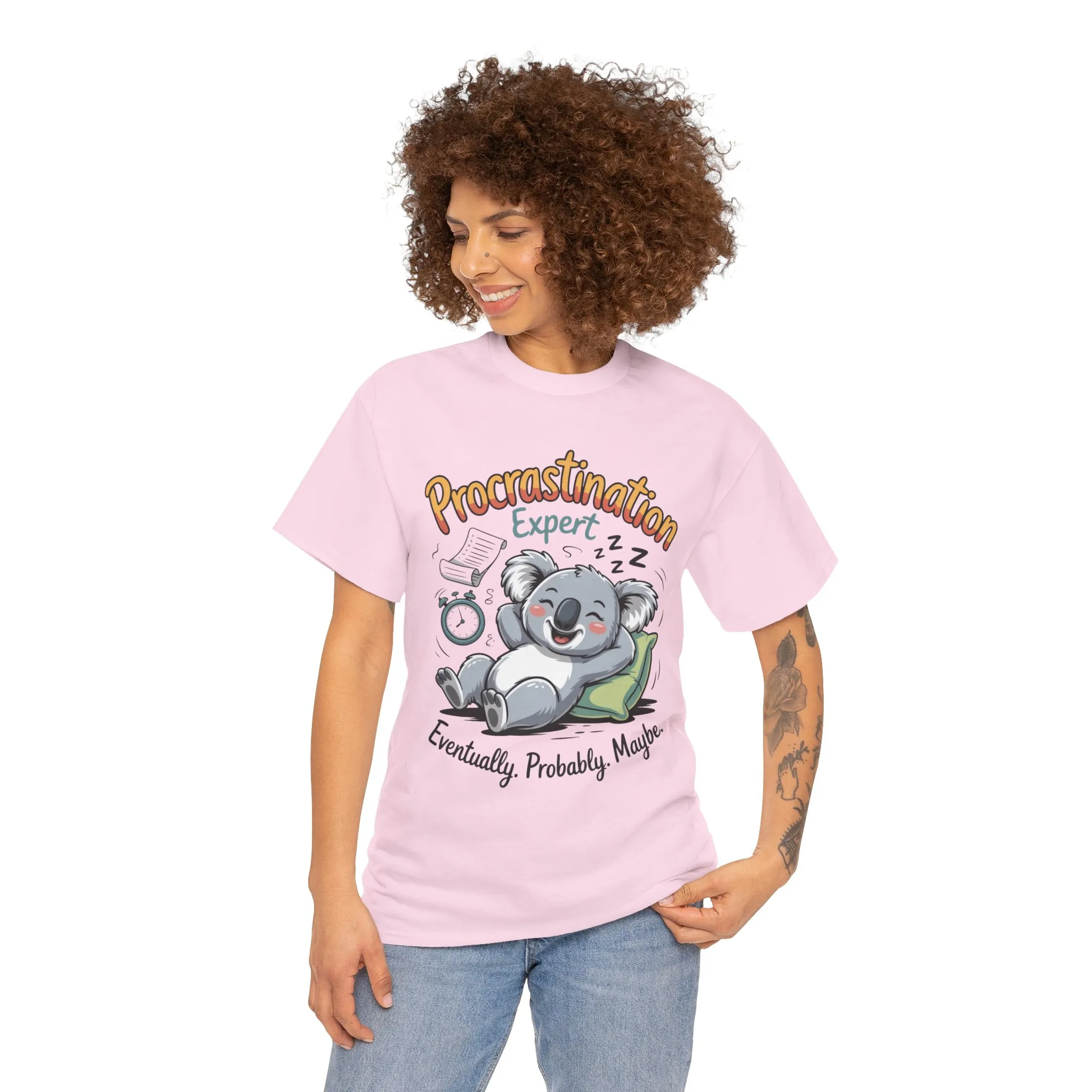 Procrastination Expert Cotton Tee, Funny T-Shirt, Cute Koala Design, Gift for Students, Relaxed Fit Shirt, Gift for Animal Lovers - Image 28