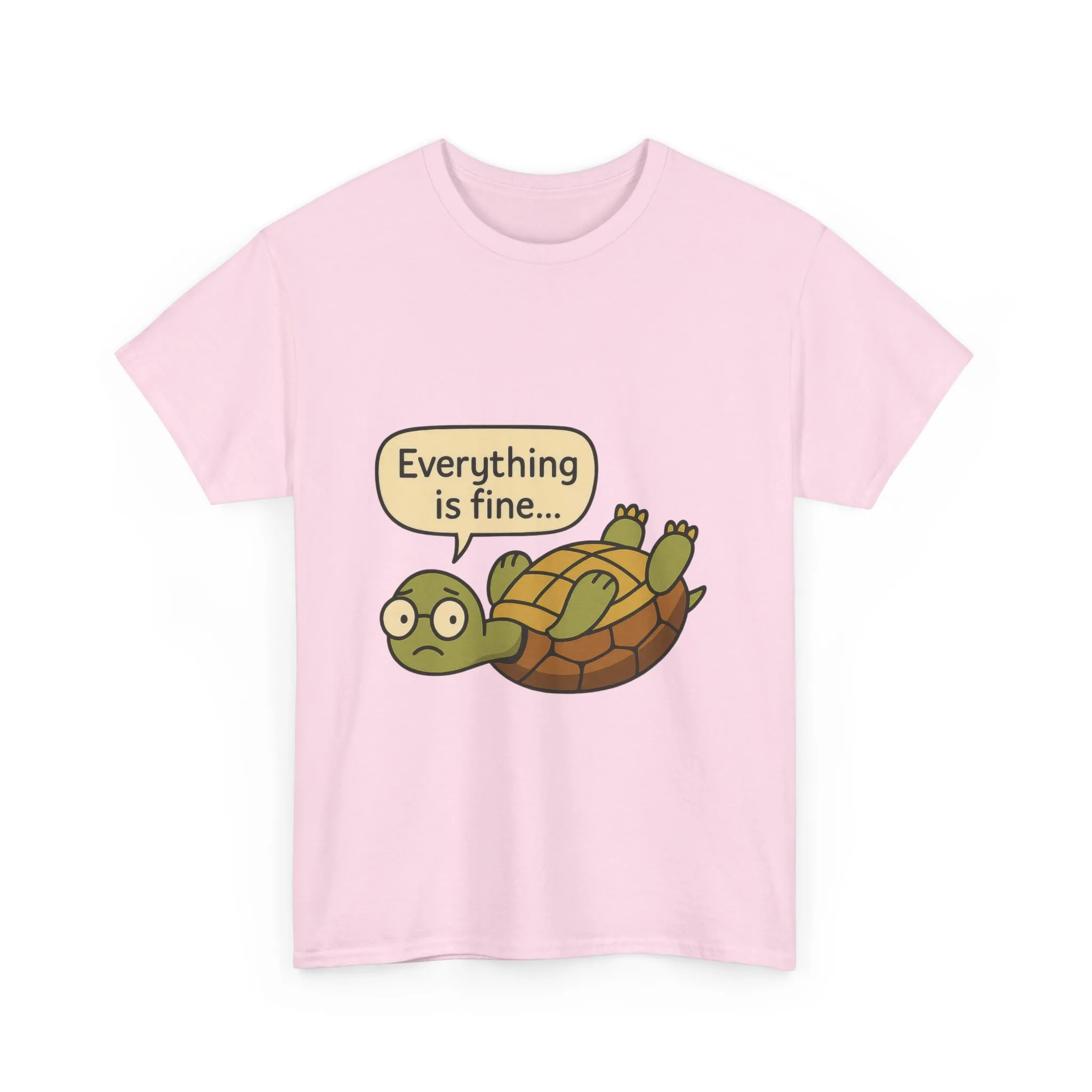 Everything is Fine Turtle Tee, Funny Unisex Cotton Tee, Cute Animal Shirt, Gift for Nature Lovers, Great for Humor, Positive message t-shirt - Image 39