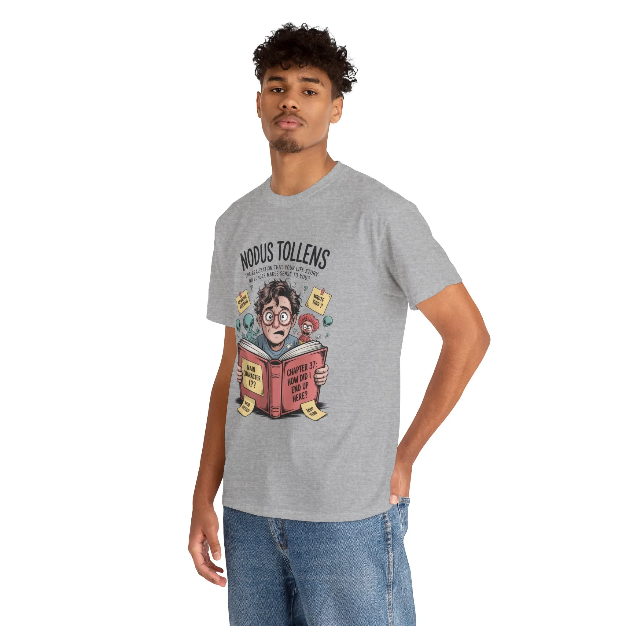 Nodus Tollens Men's T-Shirt, Men's Heavy Cotton Shirt, Latin Words, Moods & Modes, Self-Awareness, Quirky Humor Shirt - Image 5