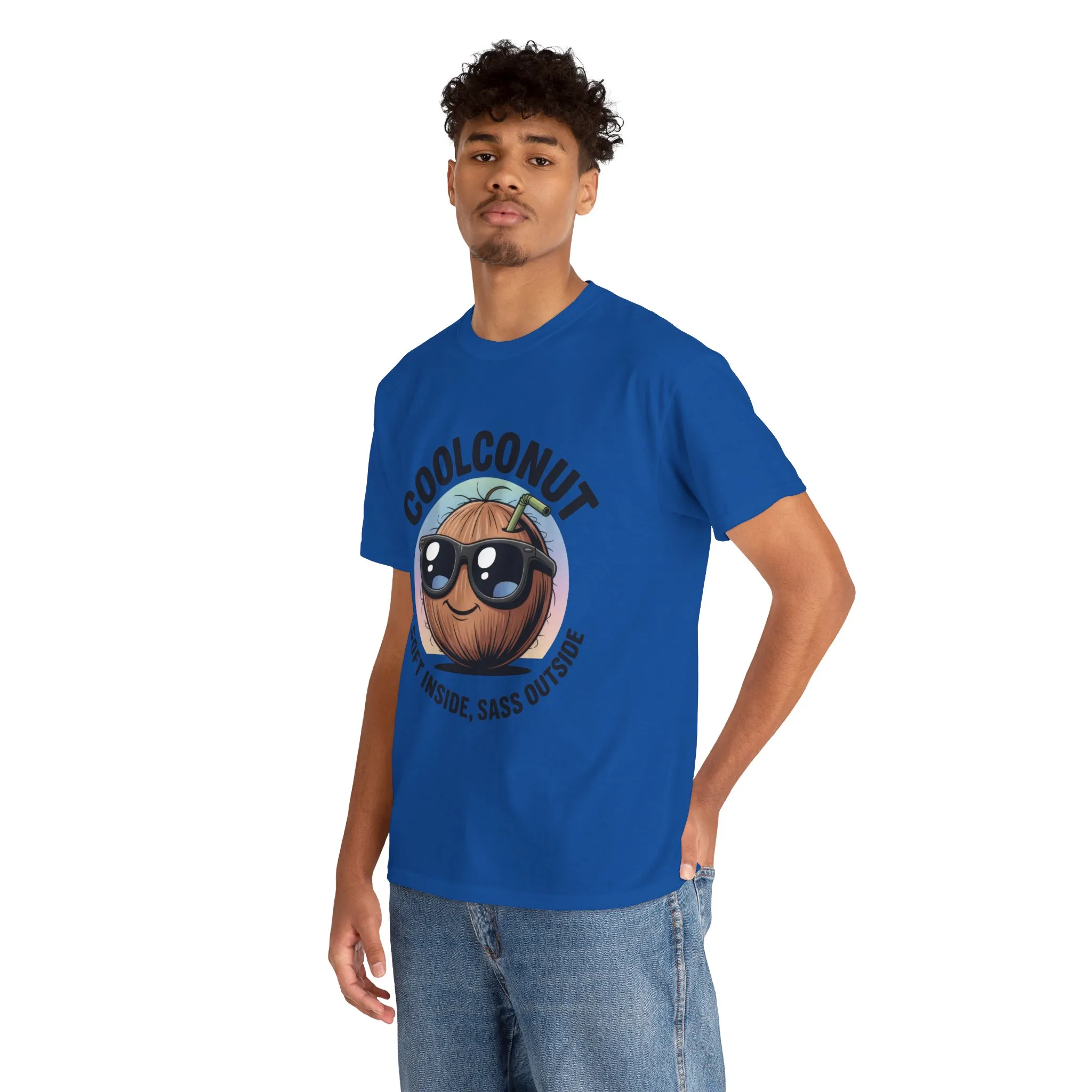 Coolconut Graphic Men's Tee, Soft Inside Sass Outside, Men's T-Shirt for Beach Lovers, Men's Fun Gift, Summer Vibes, Humor Apparel - Image 2