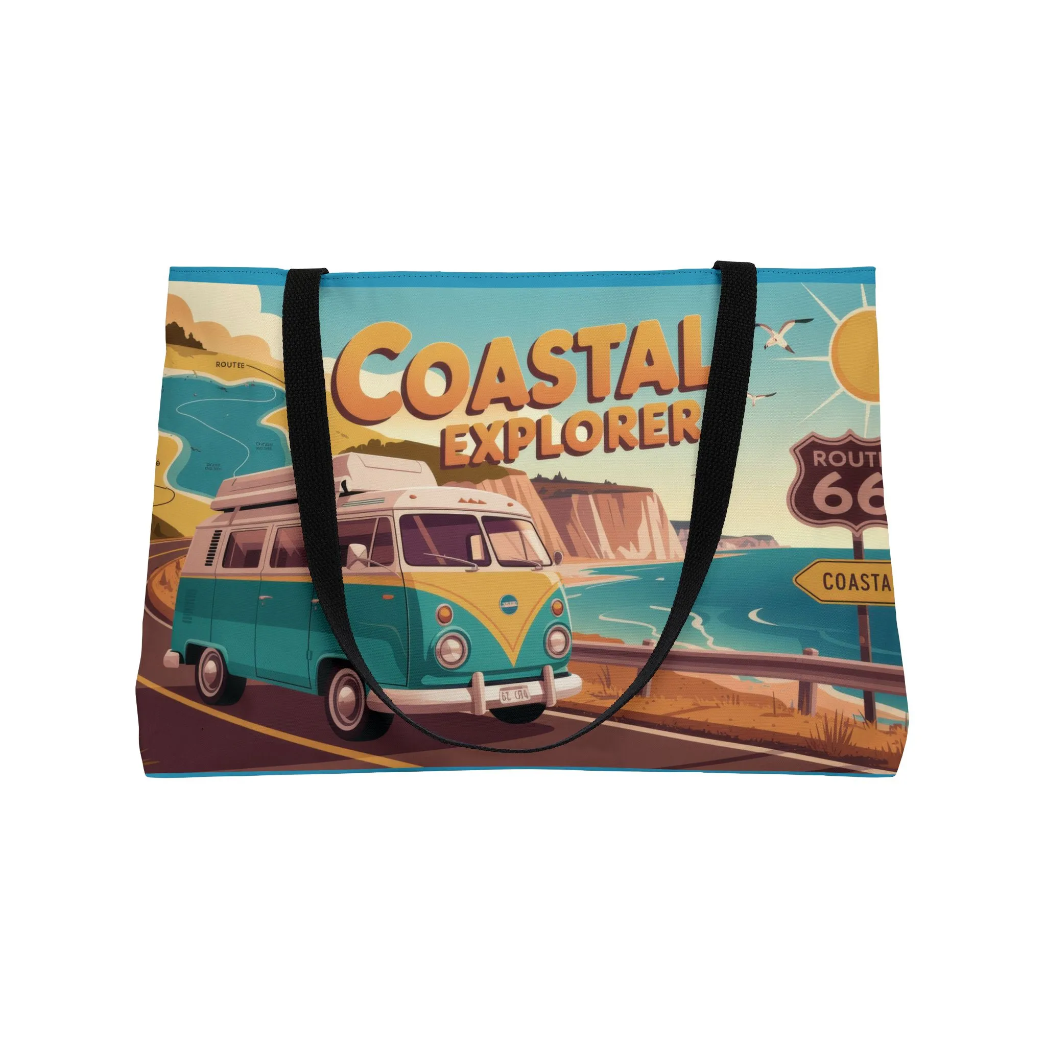 Coastal Adventure Weekender Tote Bag, Beach Bag, Travel Tote, Road Trip Essentials, Stylish Carry-All for Explorers - Image 5