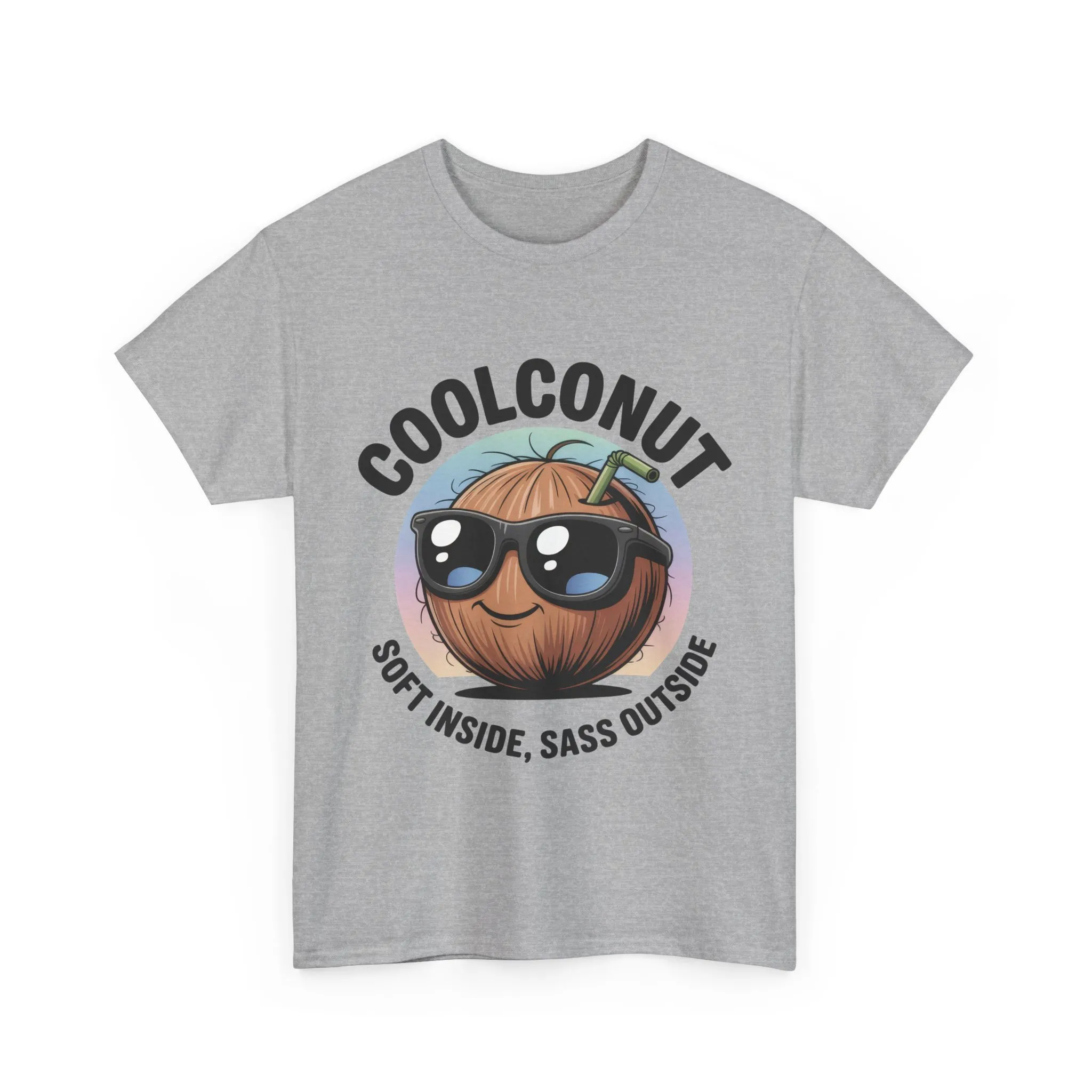 Coolconut Women's Heavy Cotton Tee, Fun Casual Shirt, Gift for Coconut Lovers, Summer Vibes Tee, Soft Inside Sass Outside Shirt - Image 6