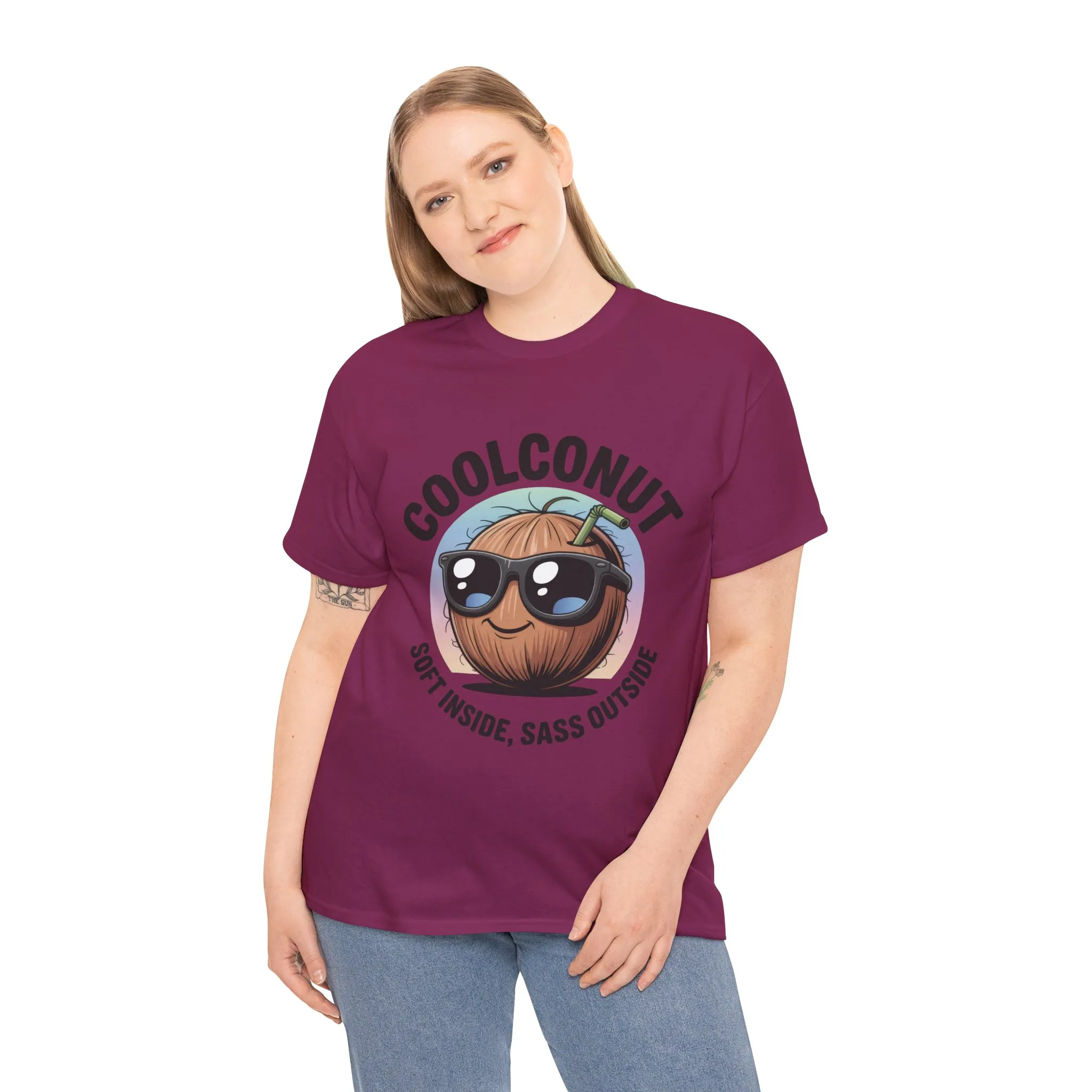 Coolconut Women's Heavy Cotton Tee, Fun Casual Shirt, Gift for Coconut Lovers, Summer Vibes Tee, Soft Inside Sass Outside Shirt - Image 25