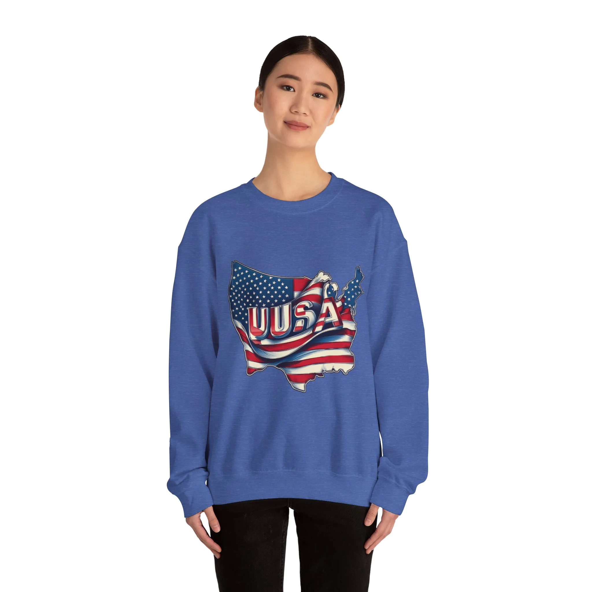 Patriotic USA Crewneck Sweatshirt, Unisex Sweatshirt, American Flag Apparel, Casual Comfort, Great for Independence Day and Holidays - Image 23