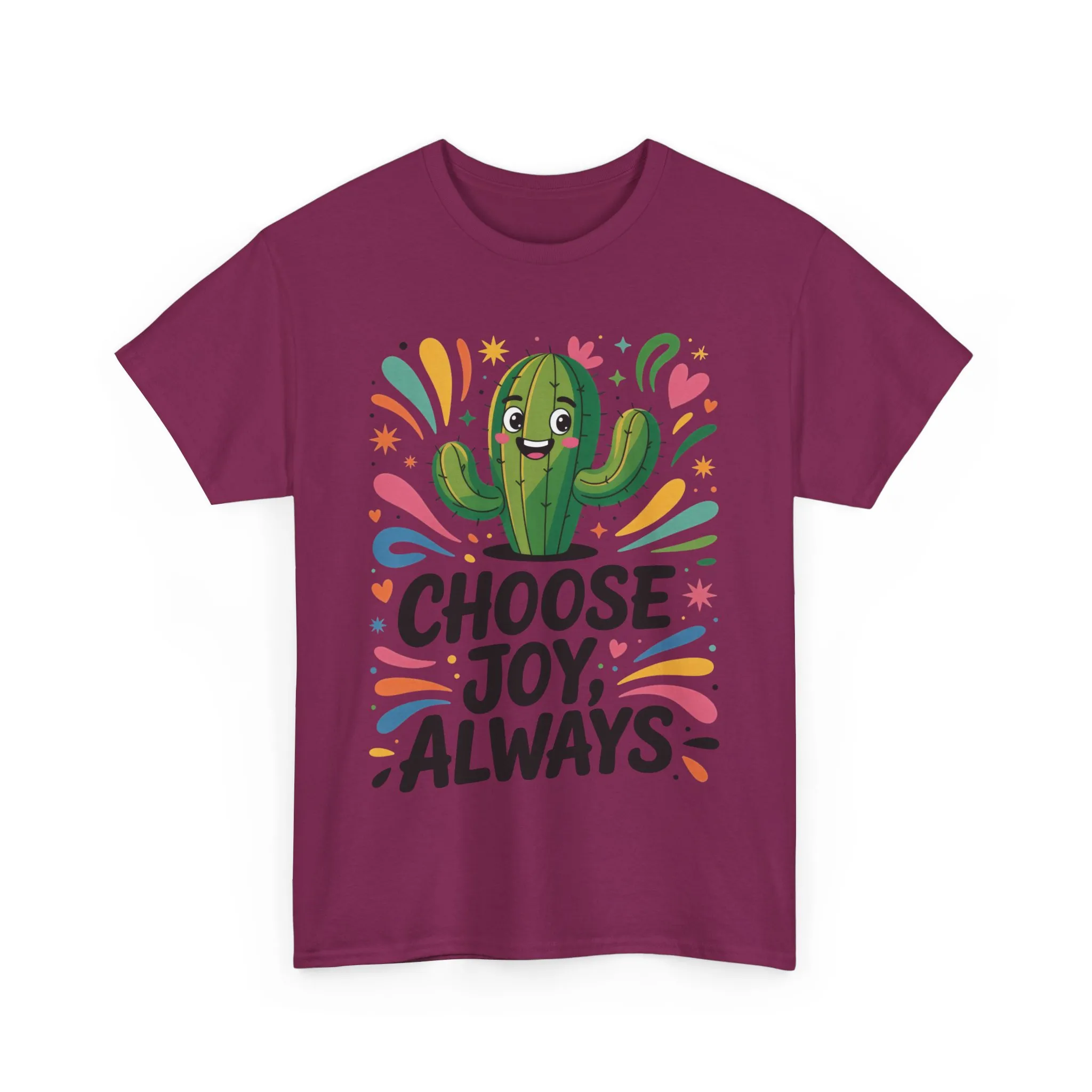 Choose Joy Always Cactus Women's Tee, Women's Casual T-Shirt, Happy Vibes Apparel, Positive Quote Shirt, Joyful Statement Tee - Image 27