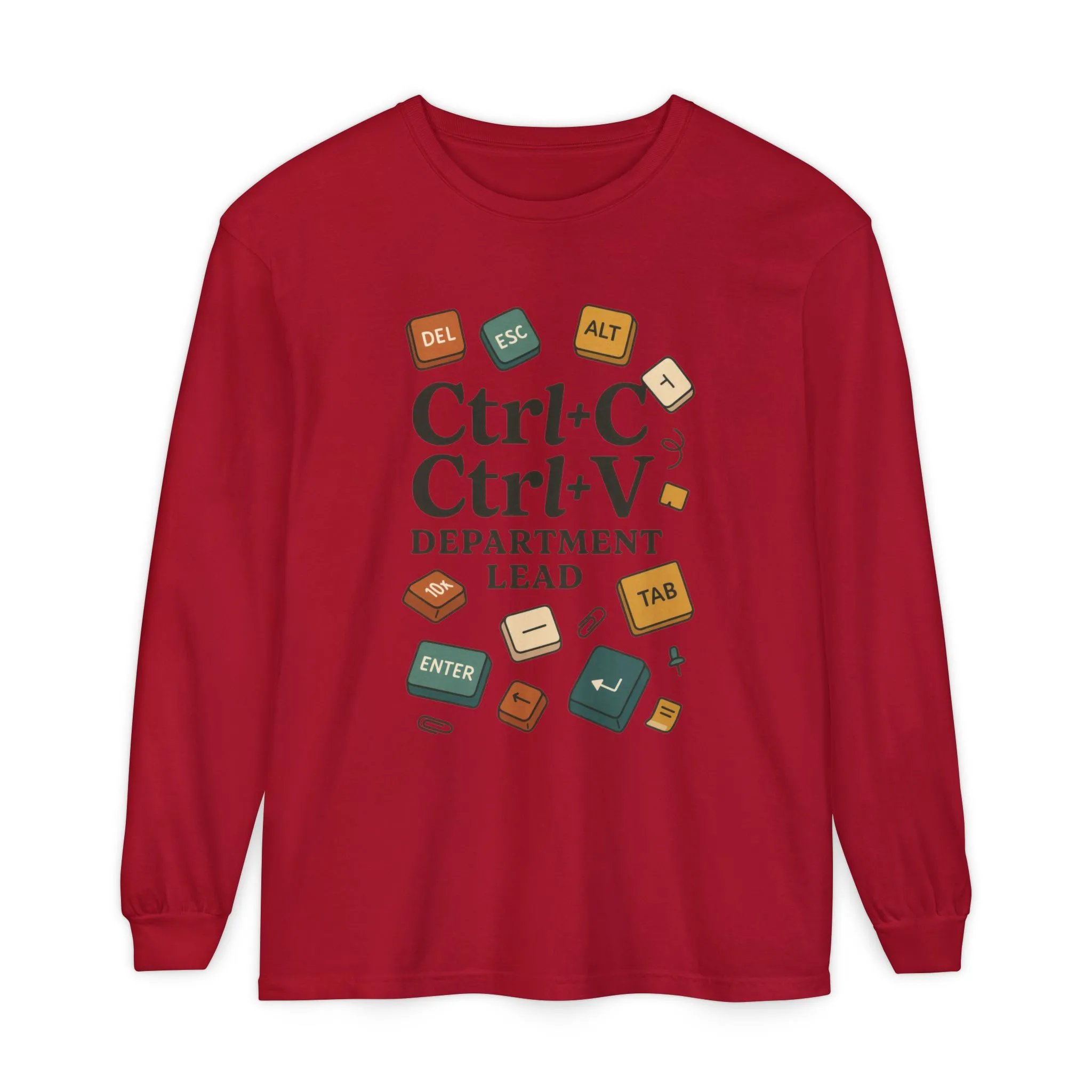 Graphic Long Sleeve Tee, Ctrl+C Ctrl+V Department Lead, Funny Office Humor Shirt, Programmer Gift, Tech Nerd Tee, IT Department Apparel - Image 23