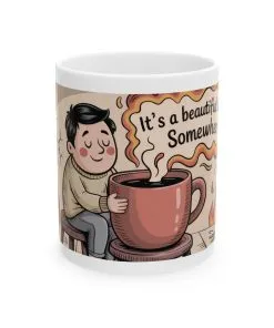 Funny Sarcastic Coffee Mug, Its a Beautiful Day Somewhere, Dark Humor Cup, Chaos Comfort Mug, Ironic Gift for Overthinkers, Optimism Cup