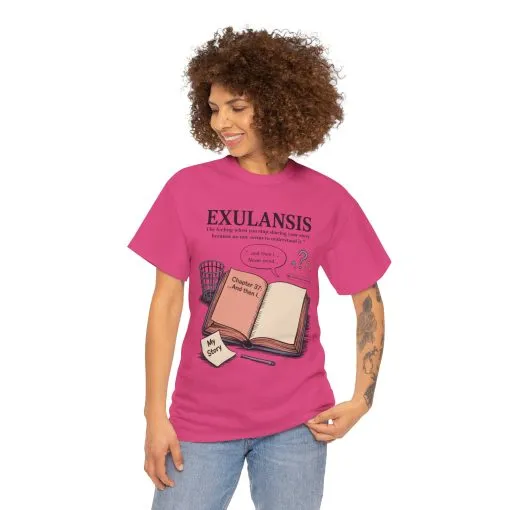 Exulansis Shirt, Emotional Aesthetic Word Tee, Deep Meaning Typography Graphic Tee, Women's Heavy Cotton Tee, deep meaning t shirt - Image 32