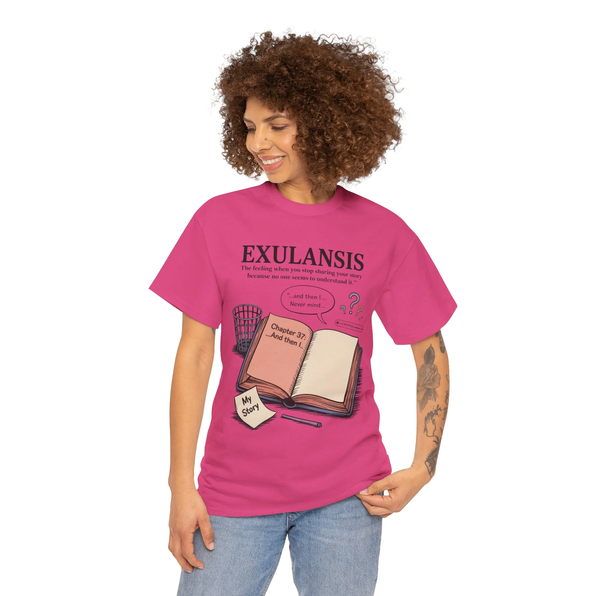 Exulansis Shirt, Emotional Aesthetic Word Tee, Deep Meaning Typography Graphic Tee, Women's Heavy Cotton Tee, deep meaning t shirt - Image 32