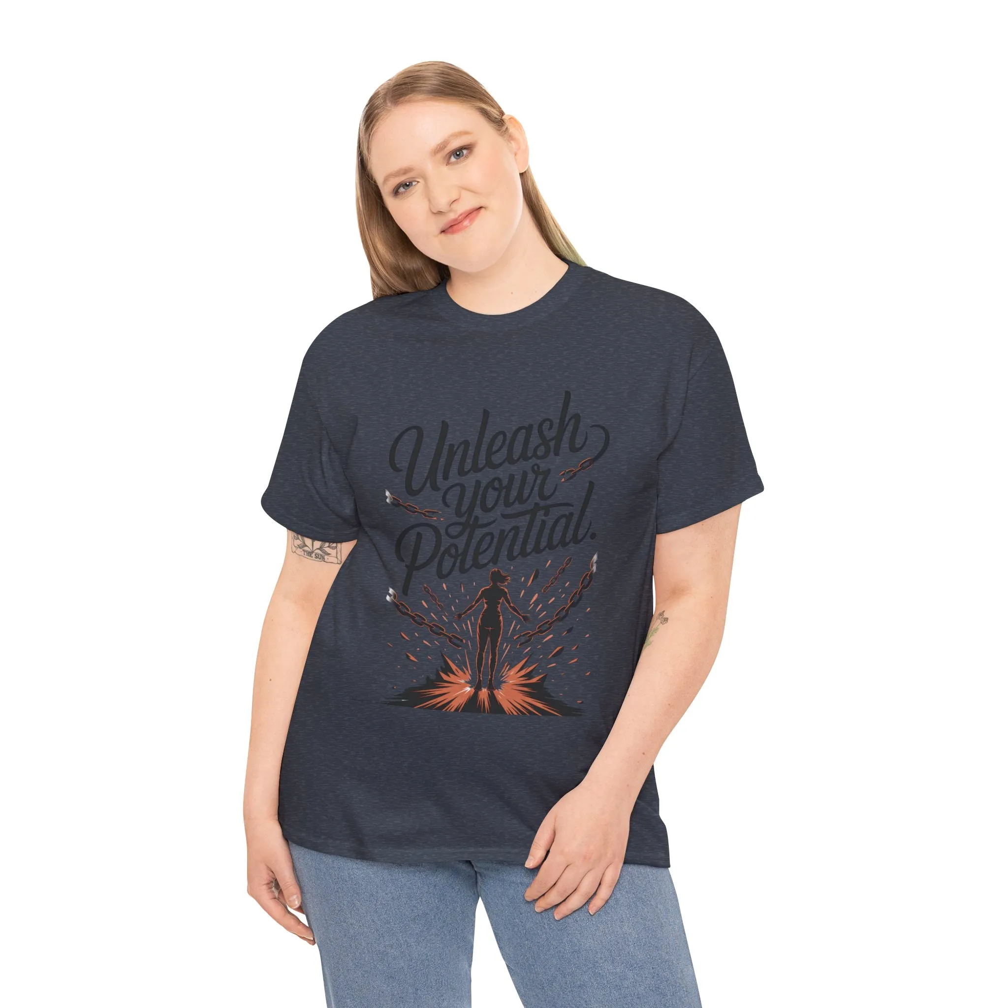 Unleash Your Potential Women's Tee, Motivational T-Shirt, Inspirational Cotton Tee, Gift for Gym Lovers, Positive Energy Top - Image 23