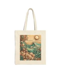 Bohemian Tote Bag, Eco-Friendly Cotton Canvas Bag, Beach Tote, Shopping Bag, Gift for Her, Summer Accessory