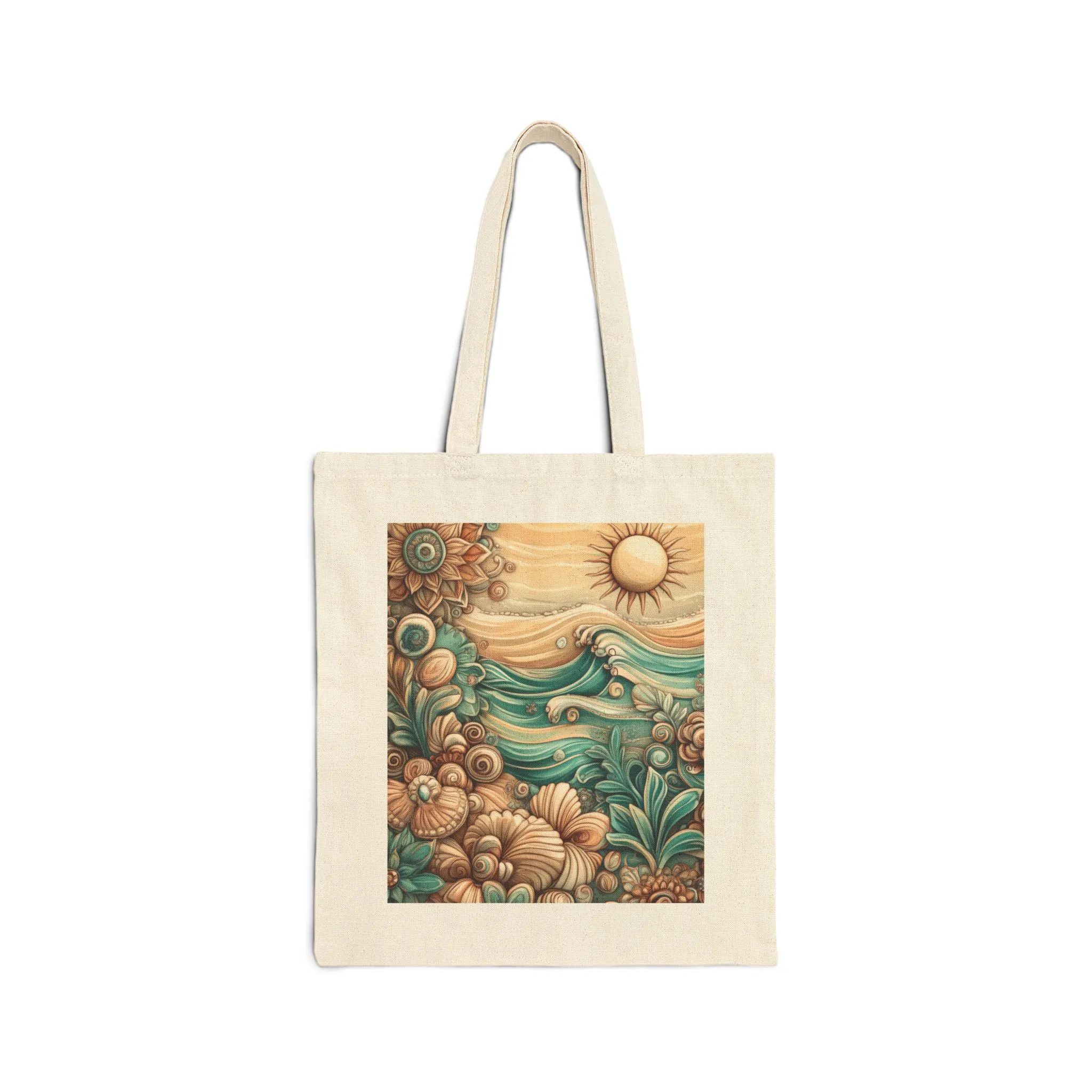 Bohemian Tote Bag, Eco-Friendly Cotton Canvas Bag, Beach Tote, Shopping Bag, Gift for Her, Summer Accessory