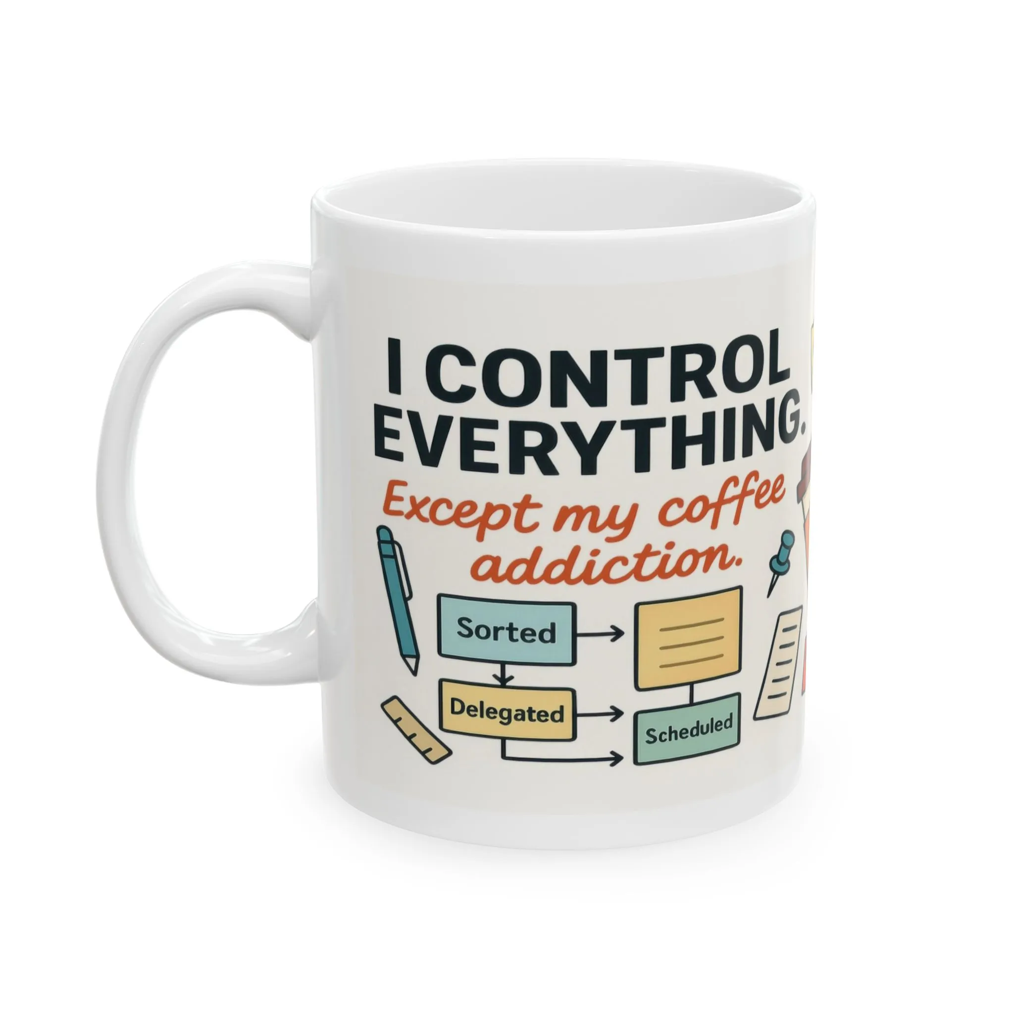 Funny Coffee Addiction Mug, Funny Coffee Lover Gift, Office Mug, Caffeine Addict Gift, Caffeine Chaos Humor Cup, Gift for Coffee Lovers - Image 4