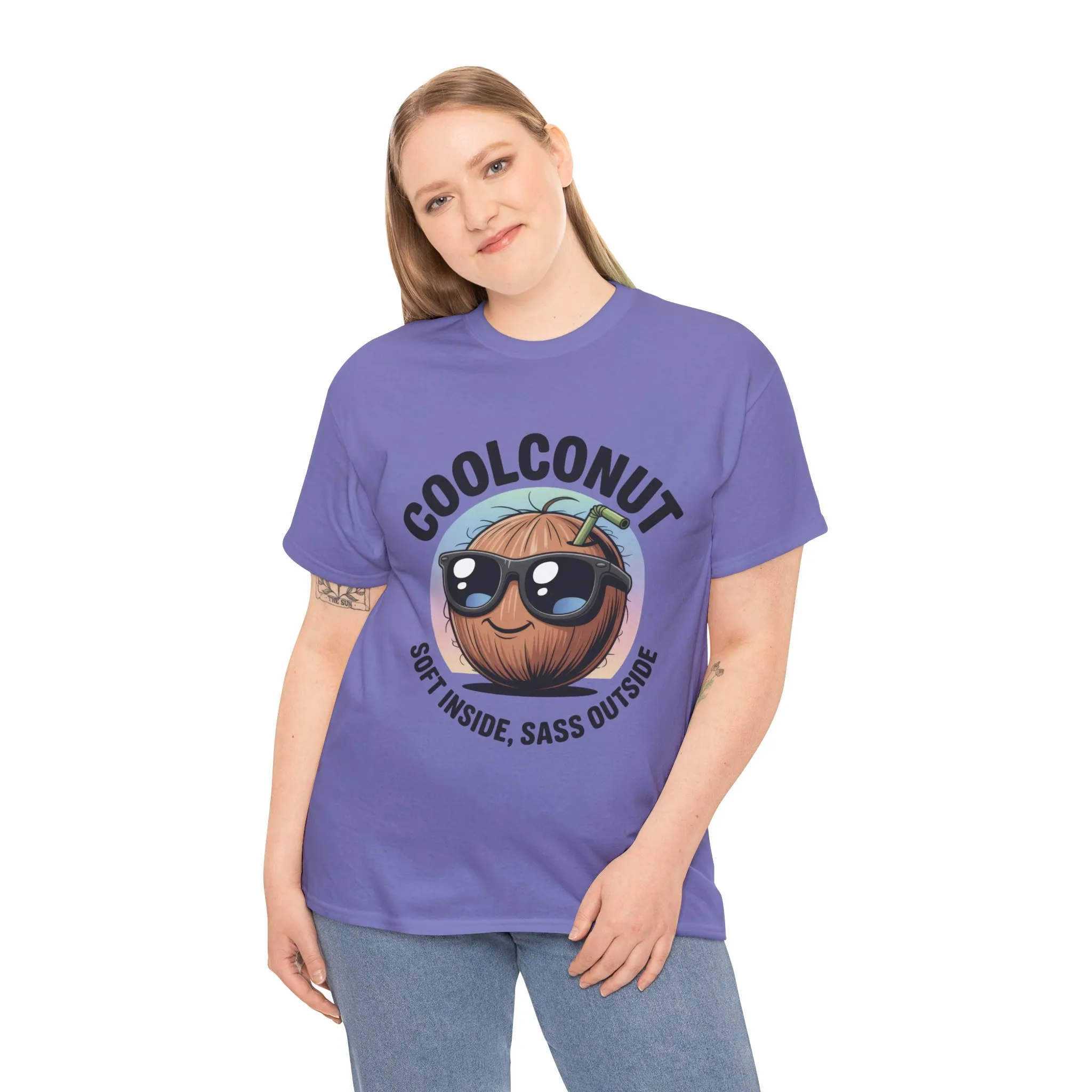 Coolconut Women's Heavy Cotton Tee, Fun Casual Shirt, Gift for Coconut Lovers, Summer Vibes Tee, Soft Inside Sass Outside Shirt - Image 11
