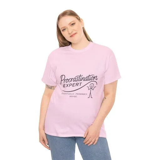 Procrastination Expert Women's Heavy Cotton Tee, Funny T-Shirt, Gift for Students, Casual Wear, Comfy Everyday Tee, Humor Shirt - Image 29