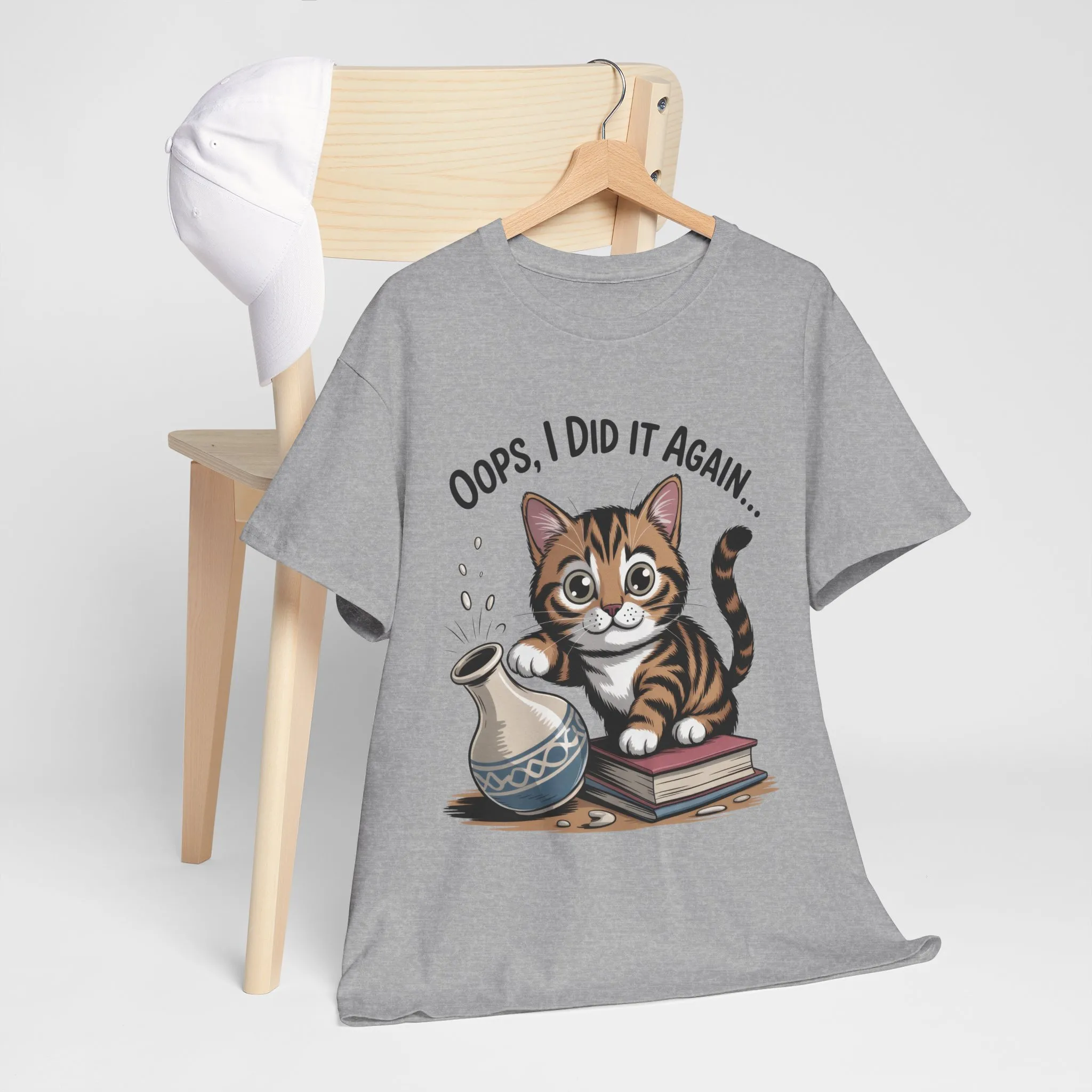 Playful Cat Women's Tee, Funny Oops I Did It Again Design, Cat Lover Gift, Casual Wear, Birthday Gift, Pet Lover Tee, Women's Gift - Image 6