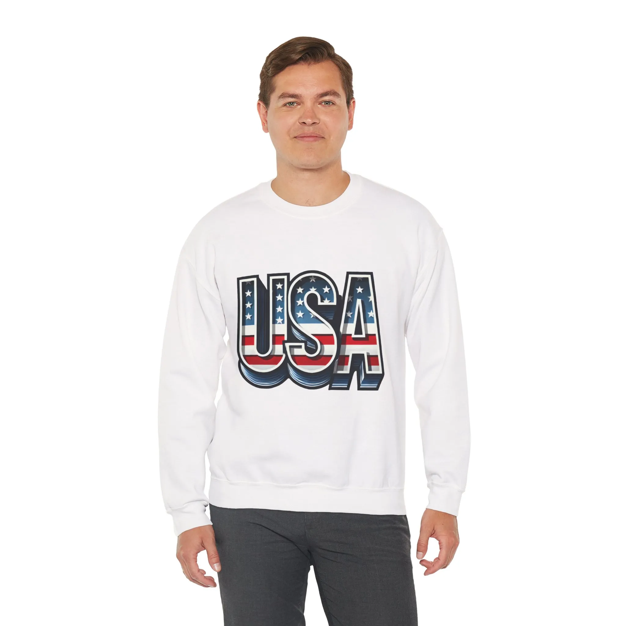 USA Patriotic Crewneck Sweatshirt for All Seasons, Cozy Sweatshirt for Independence Day, Casual Wear, Gift for Friends and Family - Image 6