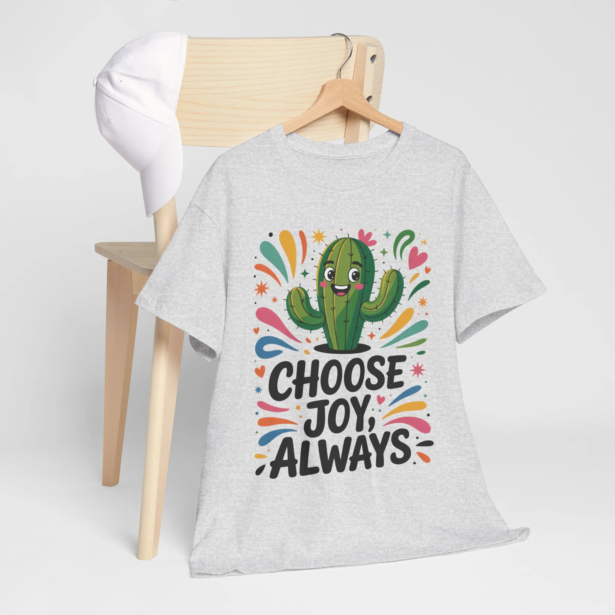 Choose Joy Always Cactus Women's Tee, Women's Casual T-Shirt, Happy Vibes Apparel, Positive Quote Shirt, Joyful Statement Tee - Image 30