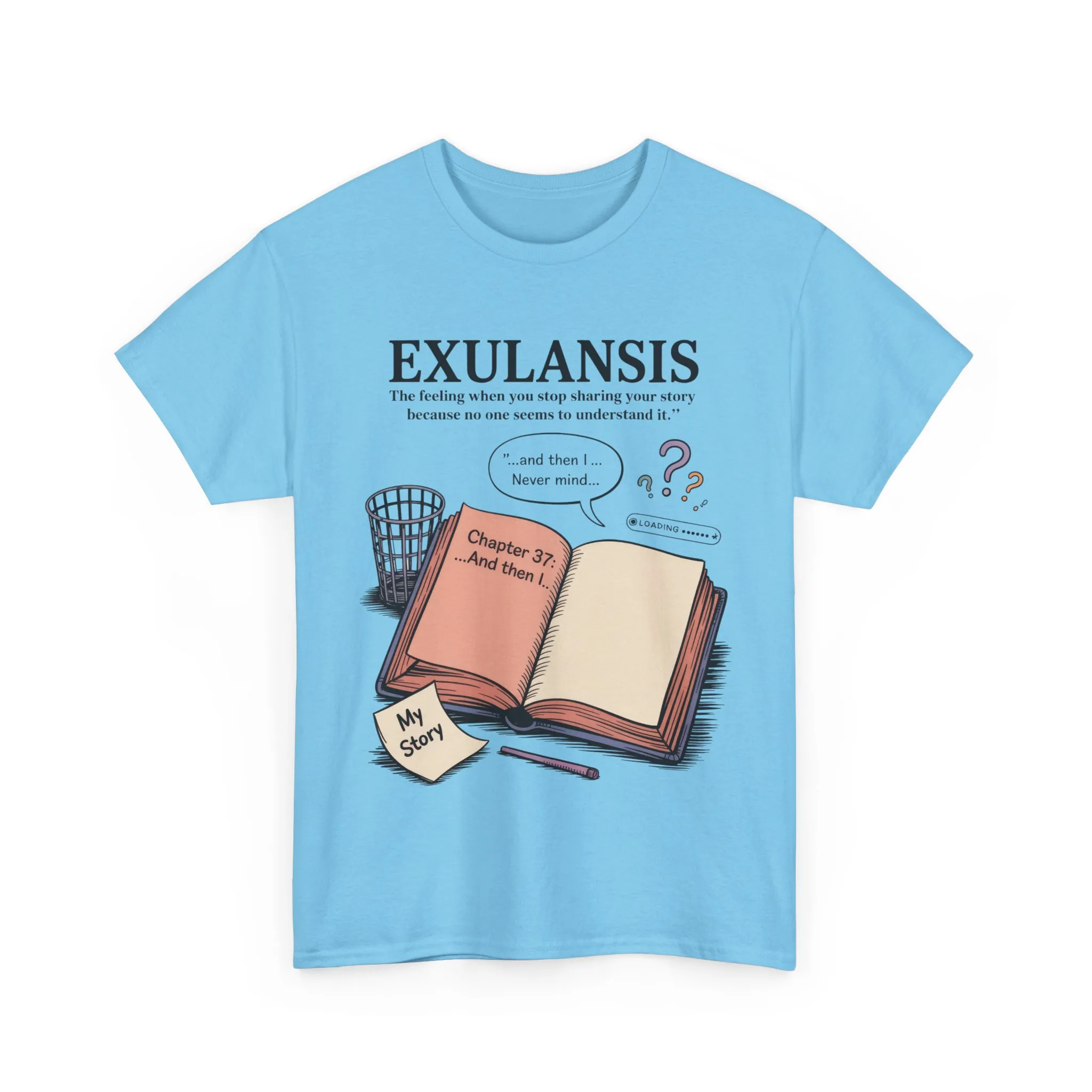 Exulansis Shirt, Emotional Aesthetic Word Tee, Deep Meaning Typography Graphic Tee, Women's Heavy Cotton Tee, deep meaning t shirt - Image 24