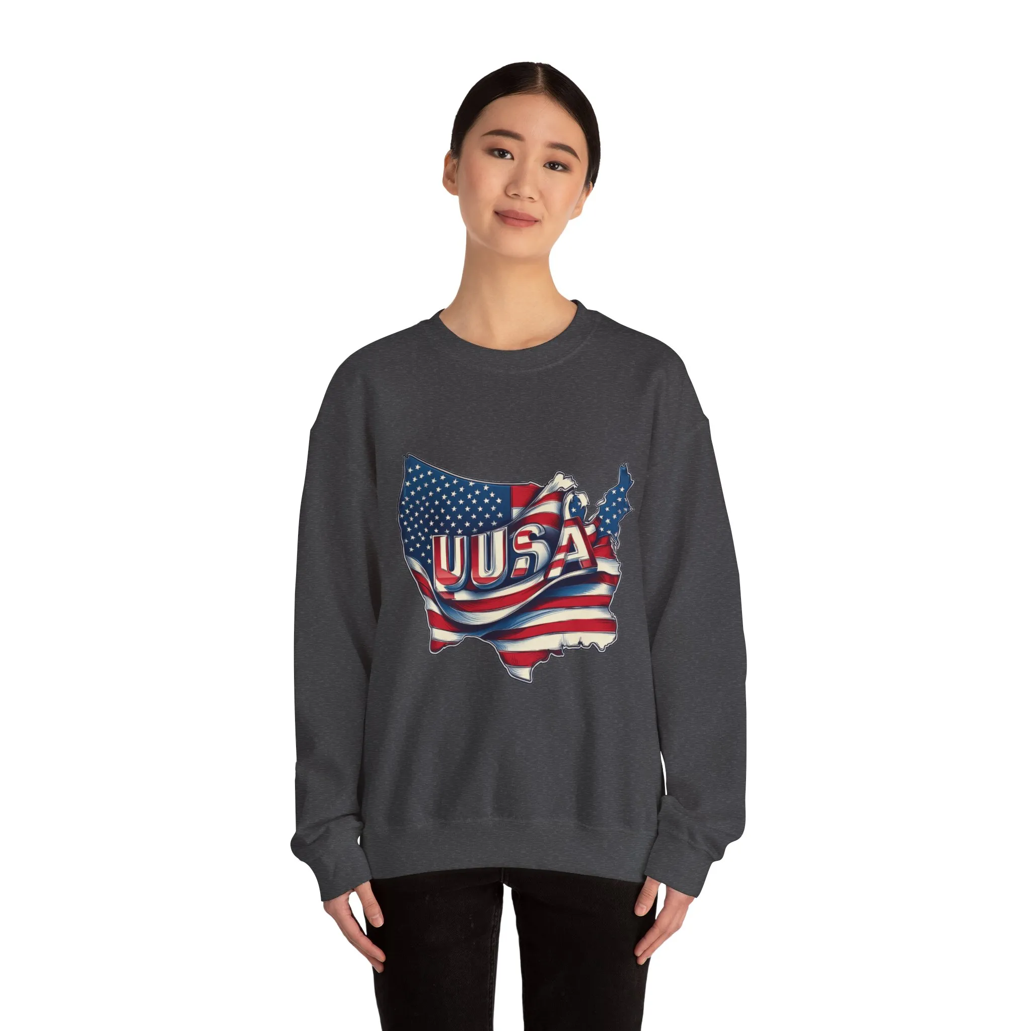 Patriotic USA Crewneck Sweatshirt, Unisex Sweatshirt, American Flag Apparel, Casual Comfort, Great for Independence Day and Holidays - Image 15