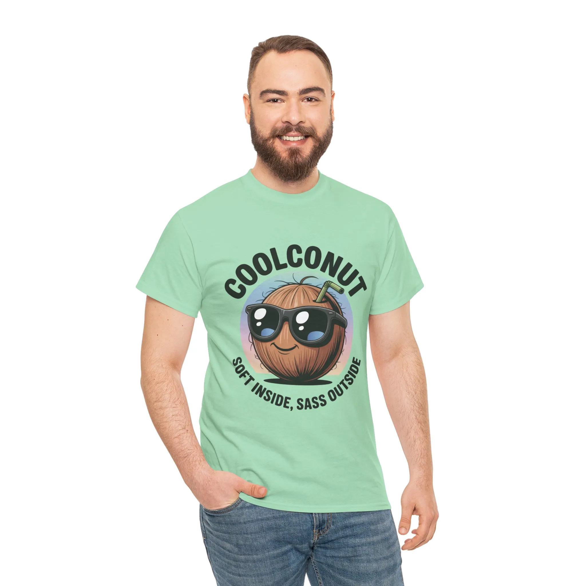 Coolconut Graphic Men's Tee, Soft Inside Sass Outside, Men's T-Shirt for Beach Lovers, Men's Fun Gift, Summer Vibes, Humor Apparel - Image 16