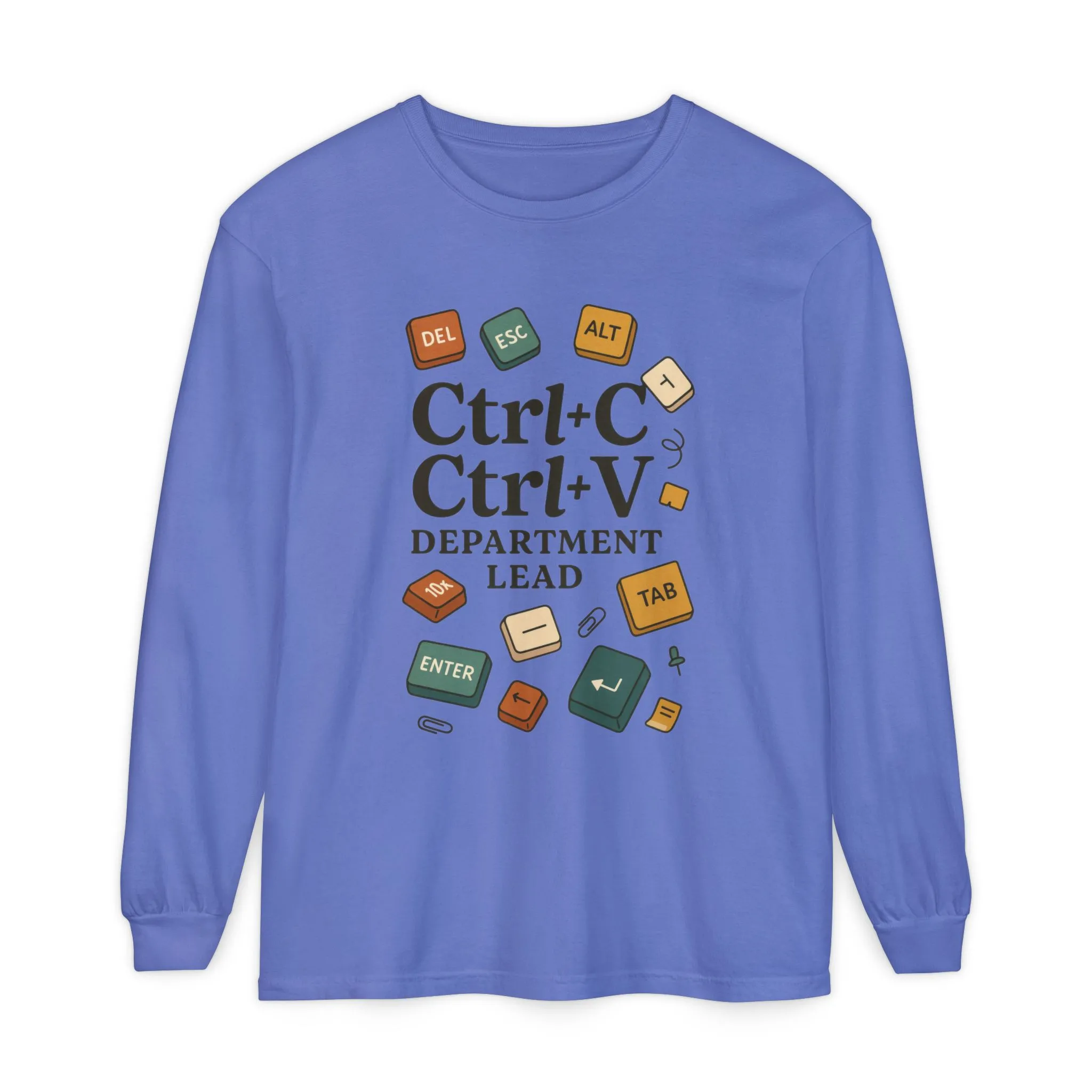 Graphic Long Sleeve Tee, Ctrl+C Ctrl+V Department Lead, Funny Office Humor Shirt, Programmer Gift, Tech Nerd Tee, IT Department Apparel - Image 16