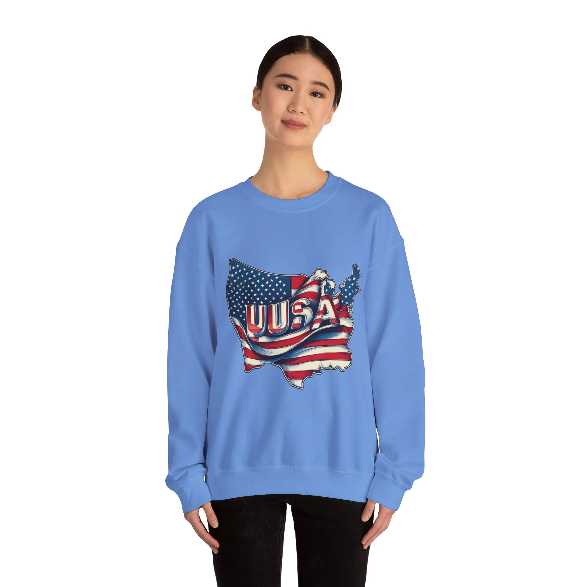 Patriotic USA Crewneck Sweatshirt, Unisex Sweatshirt, American Flag Apparel, Casual Comfort, Great for Independence Day and Holidays - Image 19