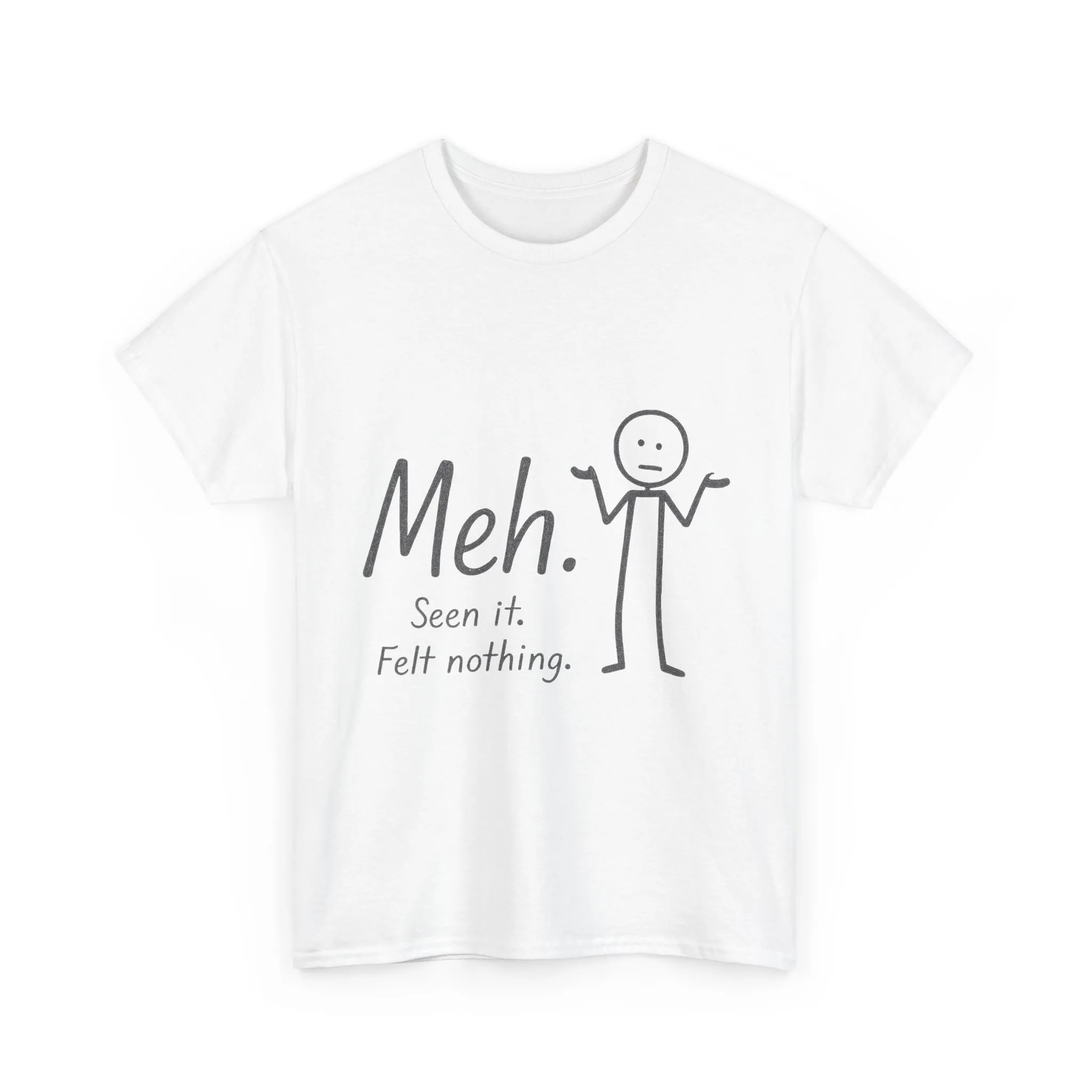 Meh. Heavy Cotton Men's Tee, Comfortable & Casual Humor Shirt, Gift for Friends, Relaxed Fit for Everyday Wear, Ideal for Birthdays, Moods - Image 3