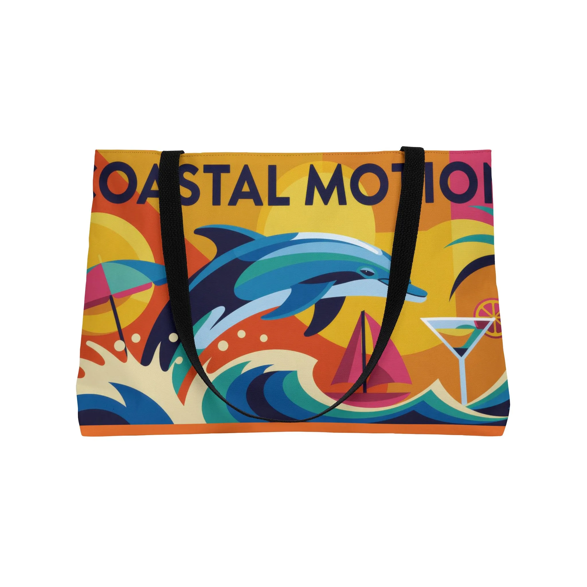 Beachy Coastal Motion Weekender Tote Bag, Travel Bag, Beach Bag, Summer Accessory, Vacation Tote, Gift for Ocean Lovers - Image 4