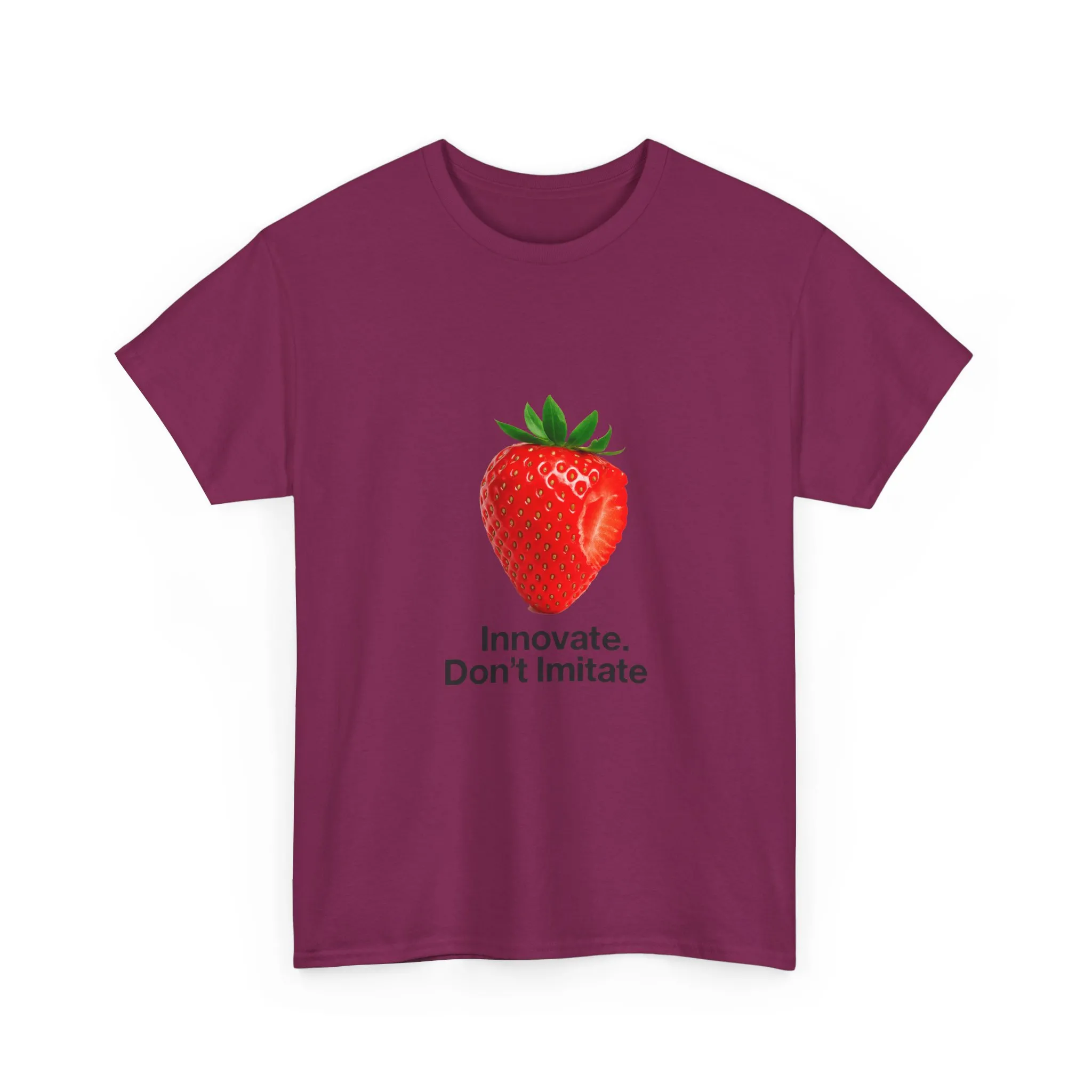Strawberry Women's Heavy Cotton Tee, Innovate Don't Imitate Shirt, Graphic Tee, Casual Wear, Gift Idea, Summer Style, Witty Design T-Shirt - Image 36