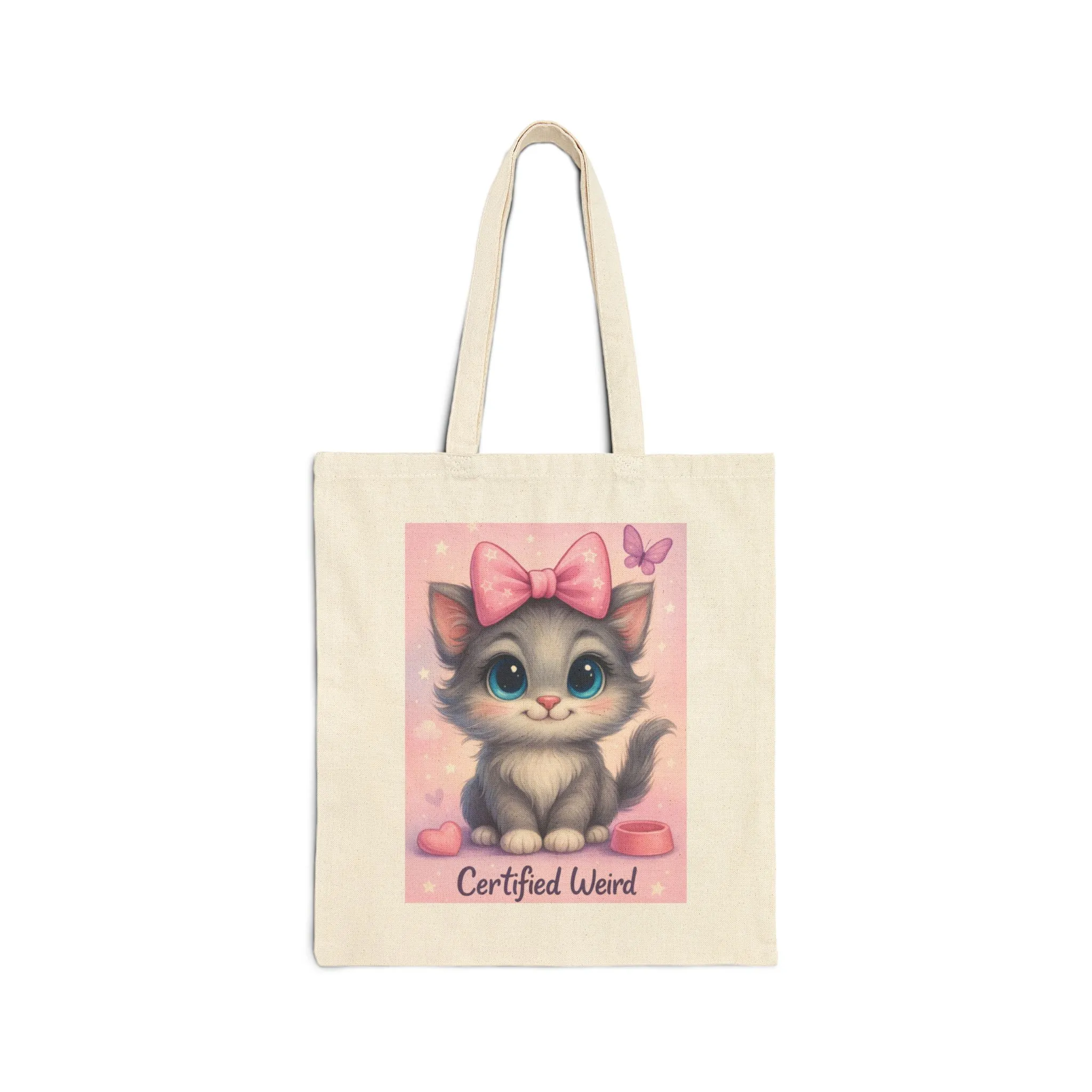 Certified Weird Cat Tote Bag, Cute Canvas Bag, Funny Gift for Cat Lovers, Everyday Shopper, Eco-Friendly Bag - Image 2