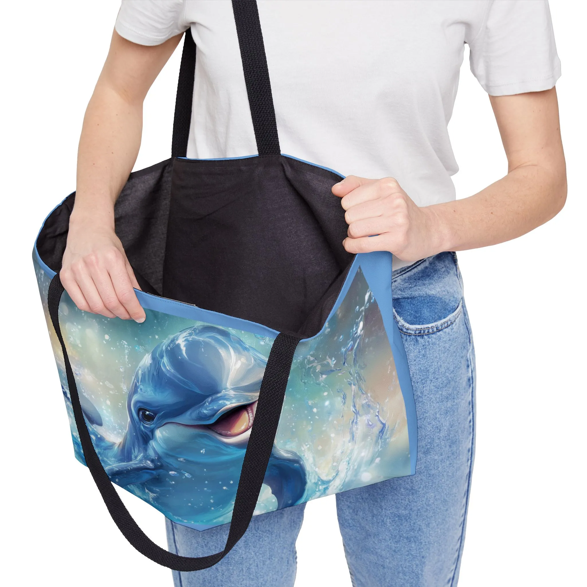 Dolphin Weekender Tote Bag, Beach Bag, Travel Tote, Summer Accessory, Gift for Ocean Lovers, Pool Party Essential - Image 2