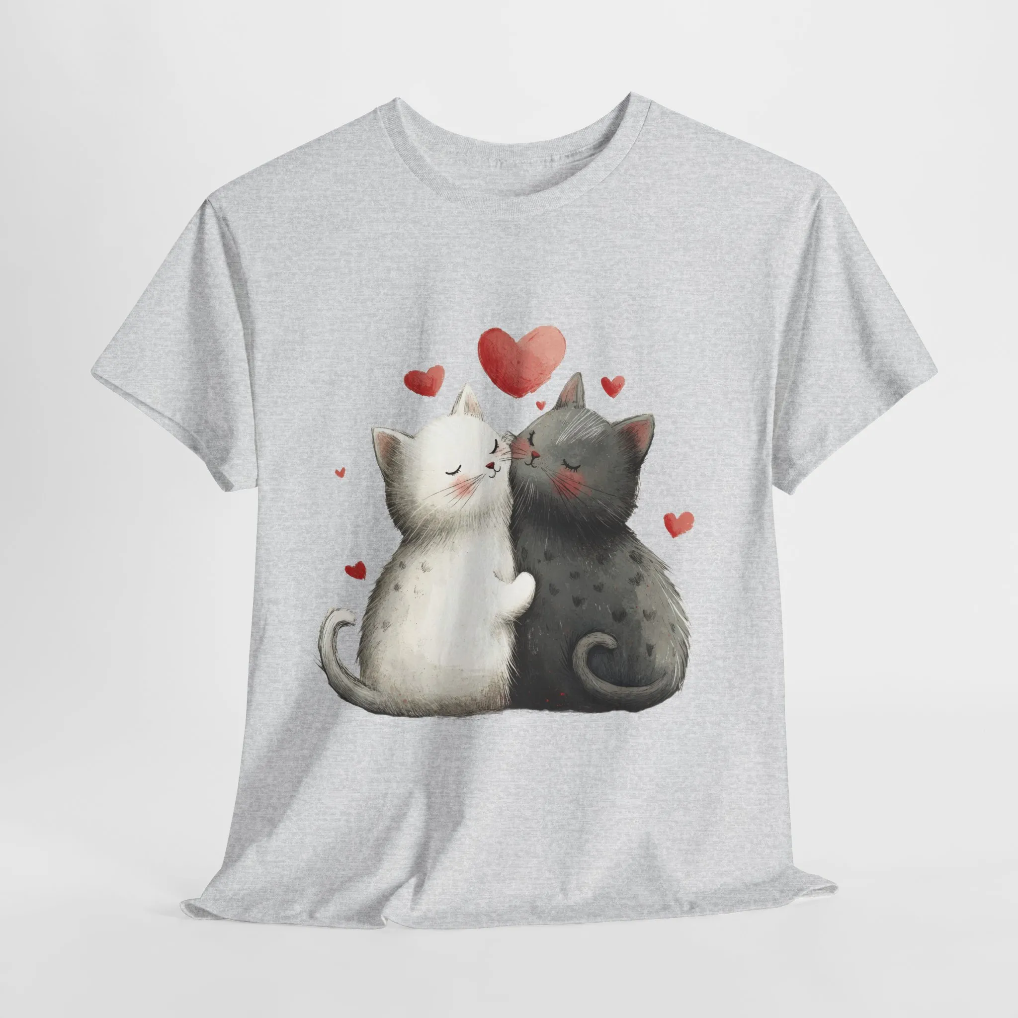 Cute Cat Love T-Shirt, Adorable Feline Couple Tee, Gift for Cat Lovers, Valentine's Day Shirt, Cozy Everyday Wear, Cat Mom T-Shirt - Image 36
