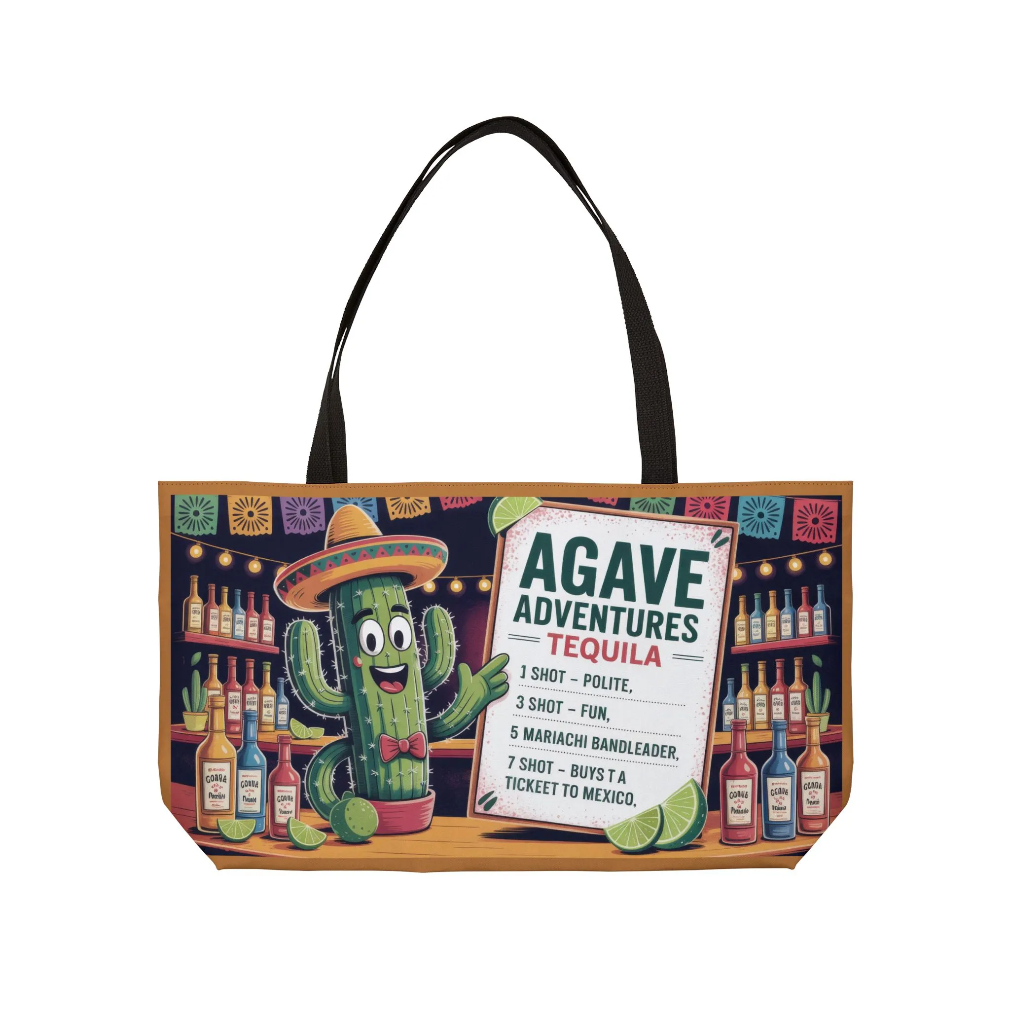 Vibrant Cactus Weekender Tote Bag for Travel & Fun, Summer Getaway Bag, Beach Day Tote, Festival Carryall, Tequila Lover Gift - Image 6